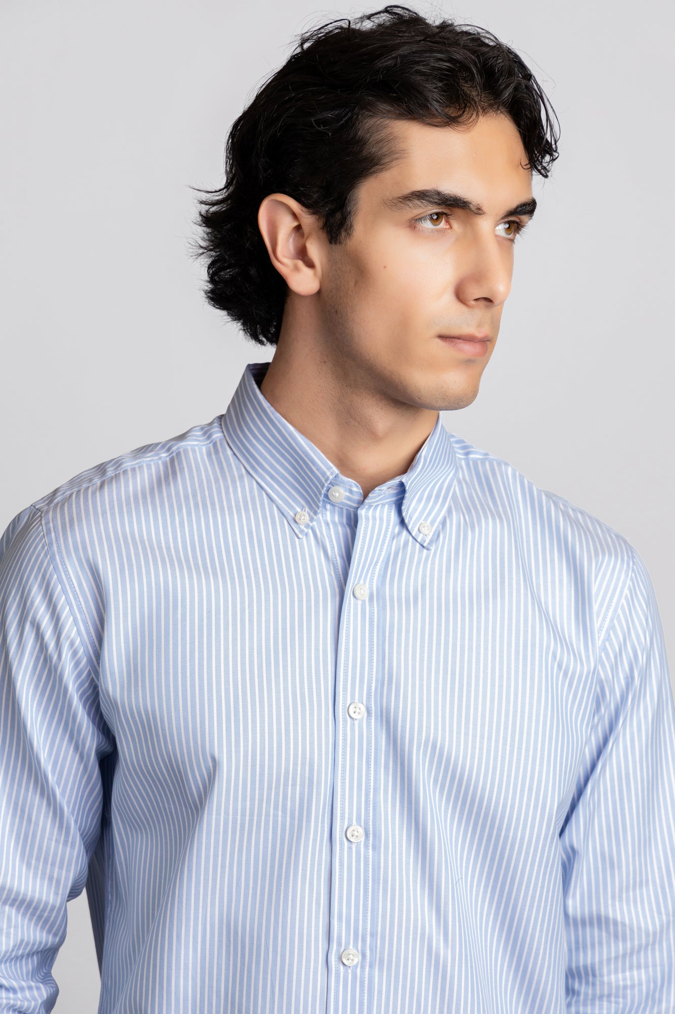 Light Blue Striped Royal Oxford Shirt