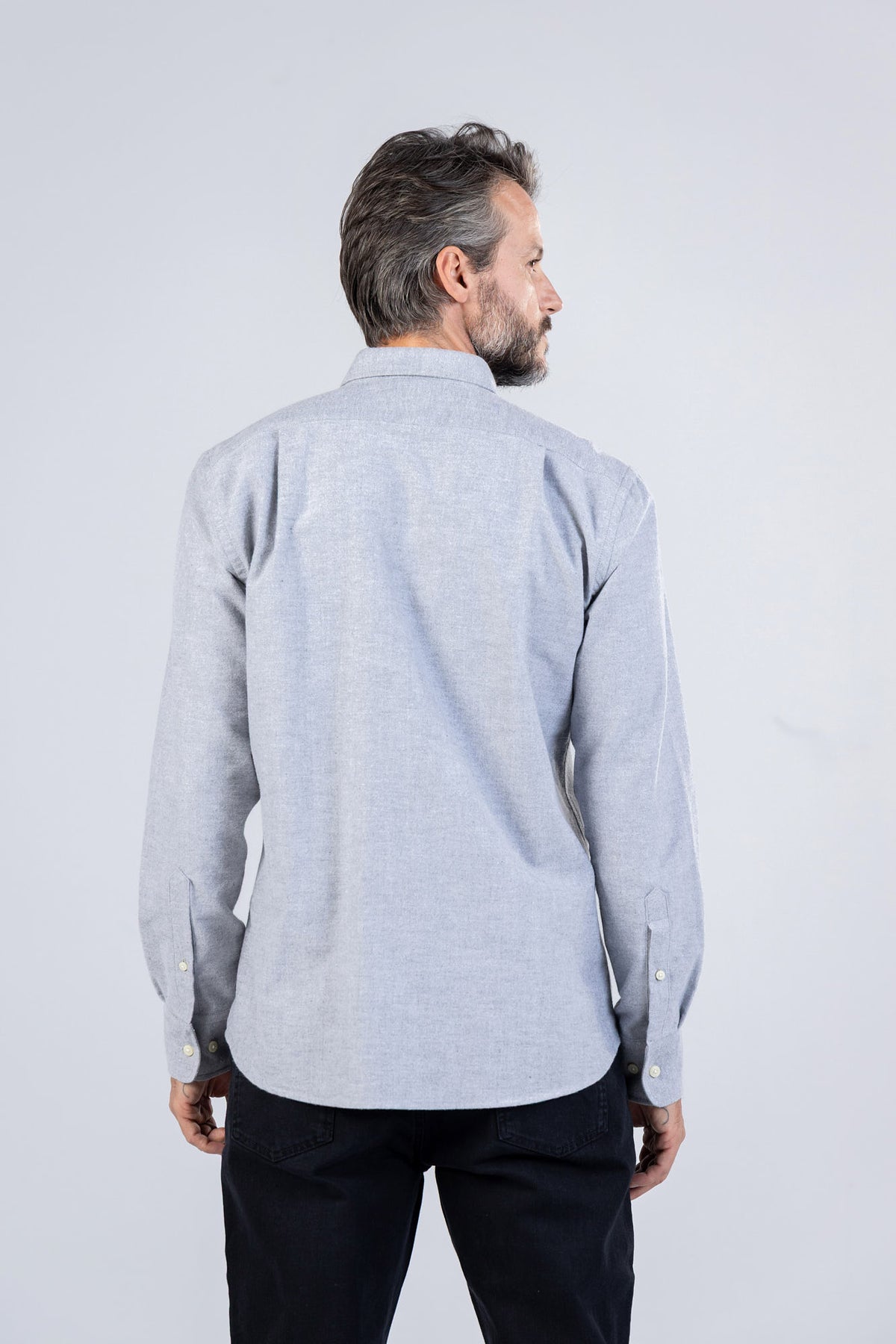 Grey Oxford Button-Down Shirt