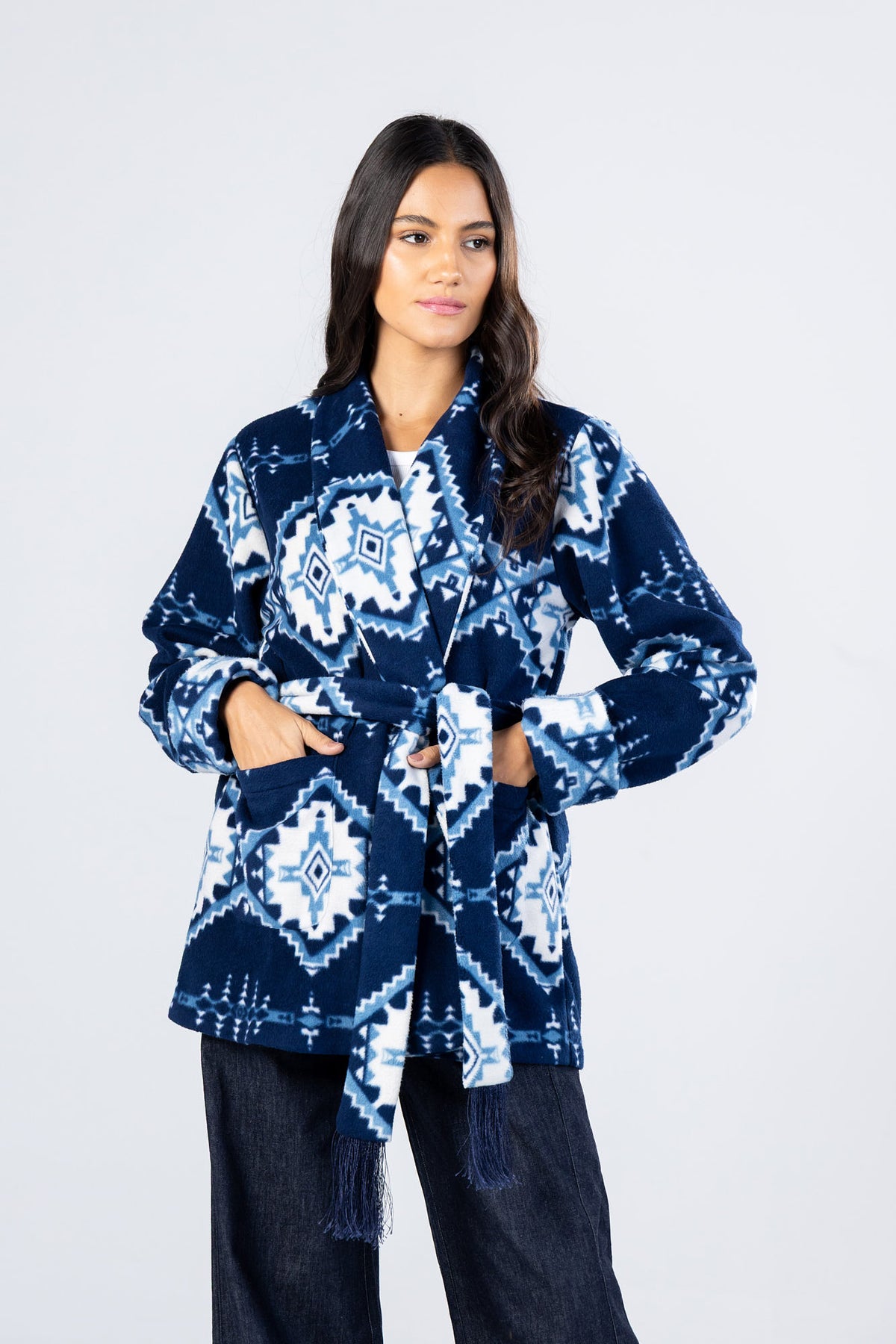 Blue Navajo Wrap Jacket