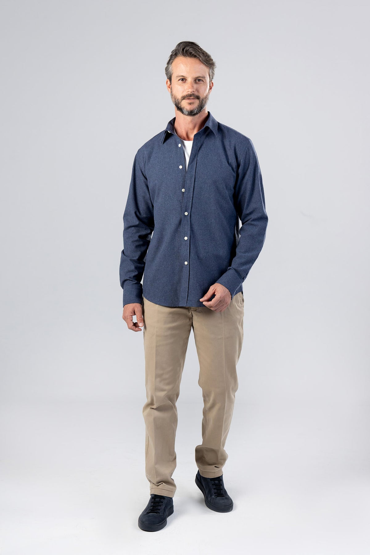 Brushed Melange Flannel Shirt