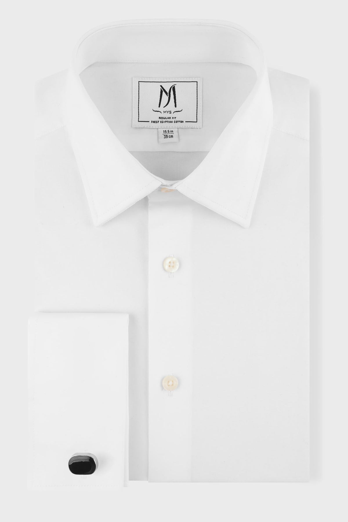 White Poplin Double Cuff Shirt - Regular Fit