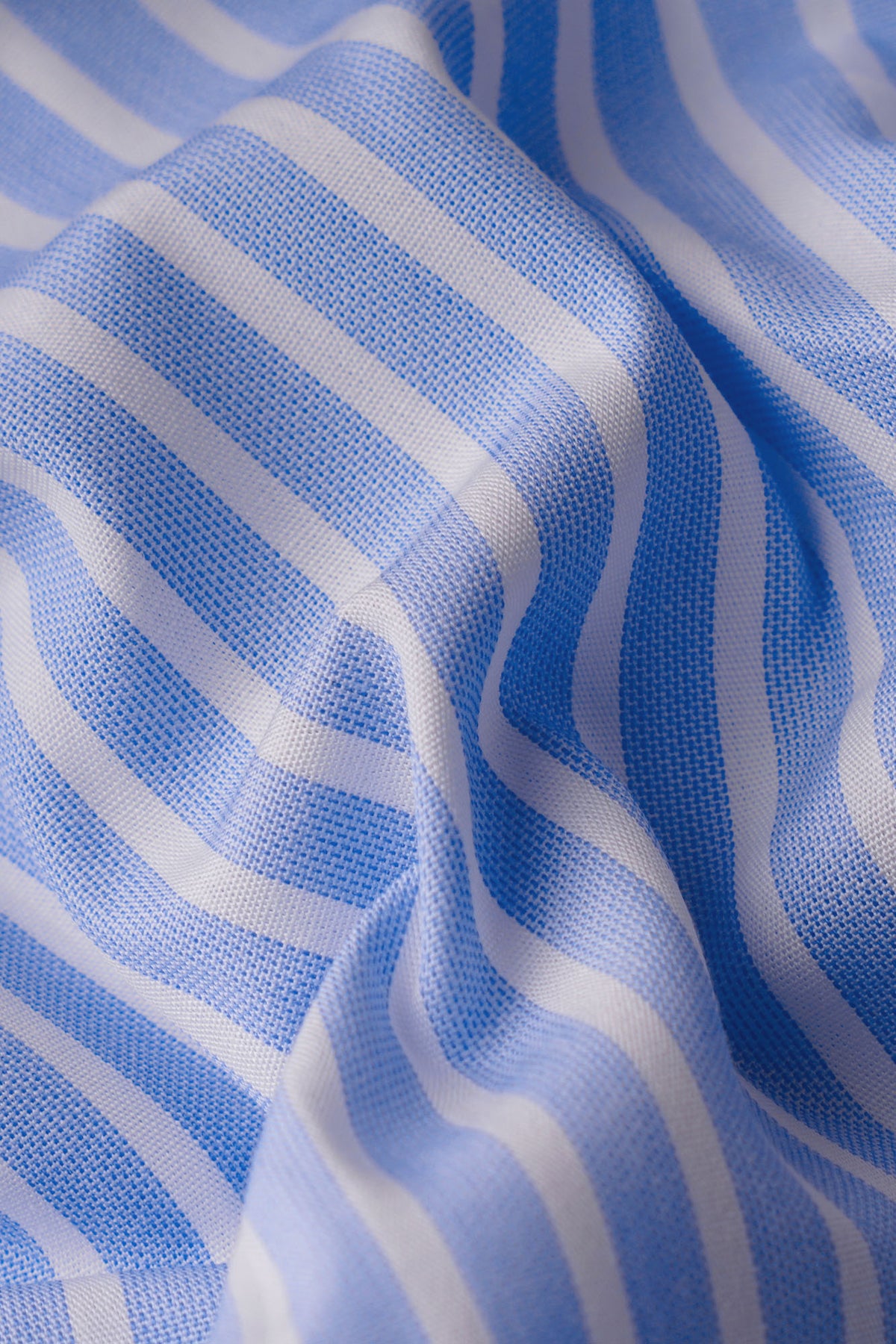 Light Blue Striped Poplin Shirt - Regular Fit