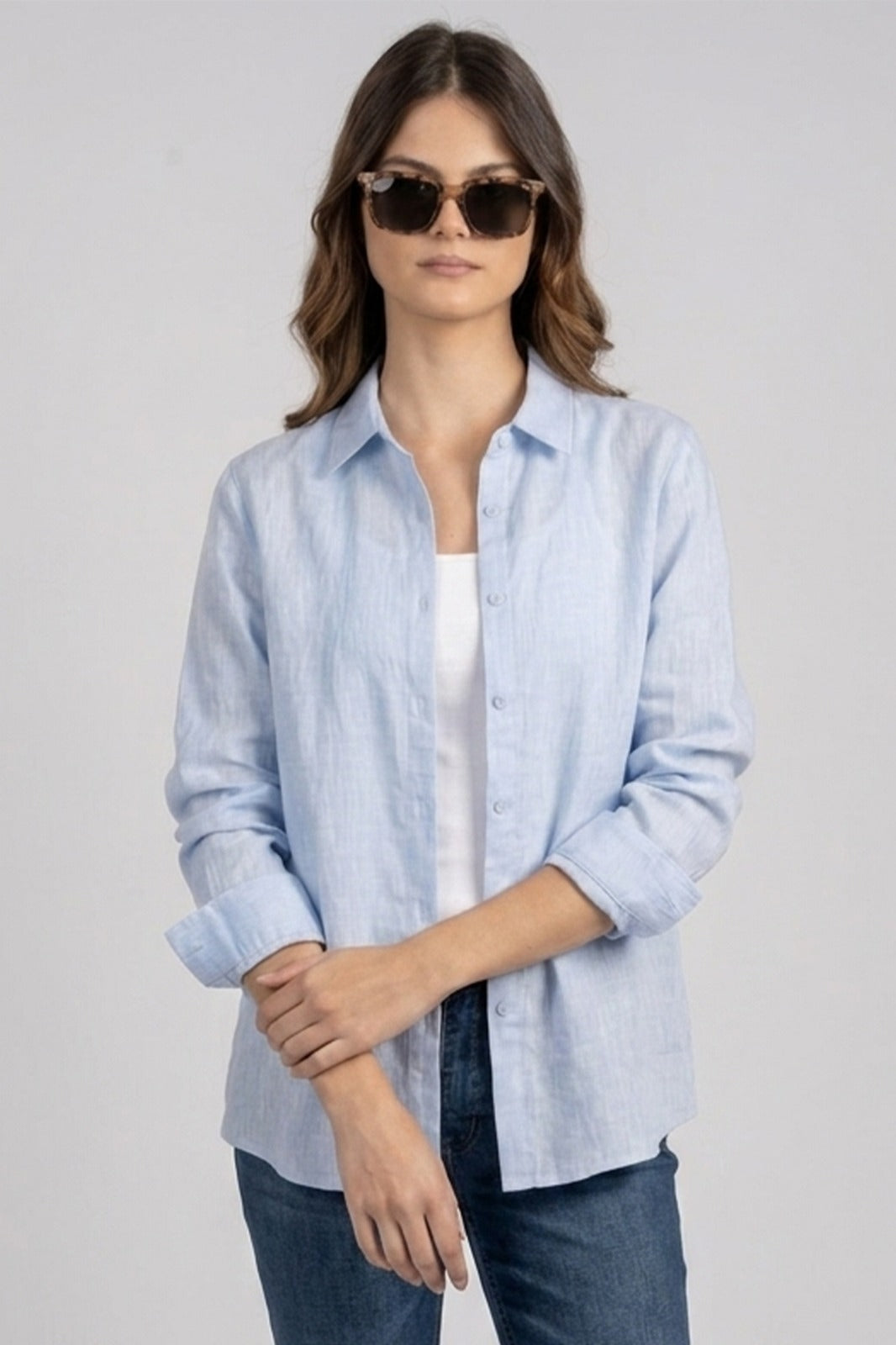 Light Blue Pure Linen Shirt