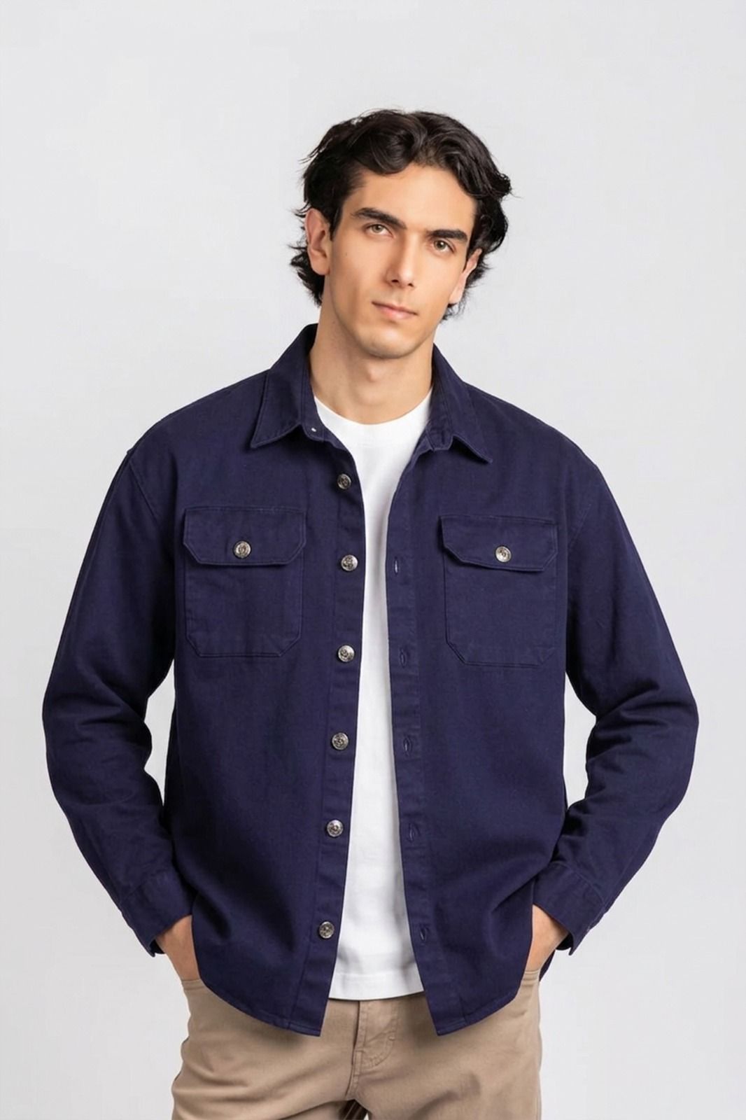 Garment-Dyed Stretch Overshirt