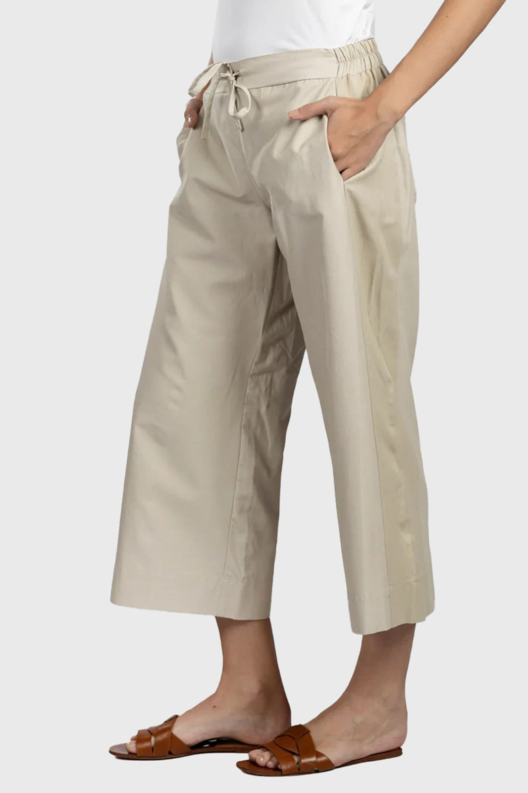 Taupe Relaxed Drawstring Pants