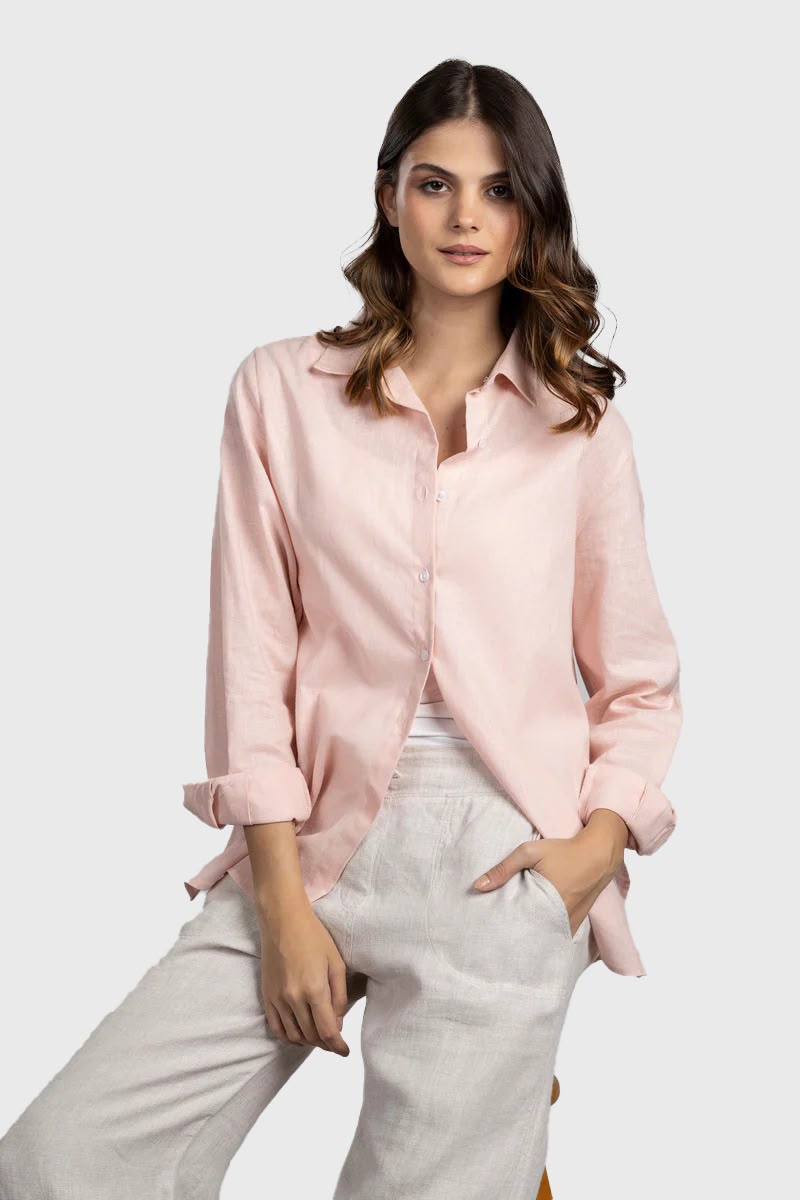 PINK Linen Cotton Shirt