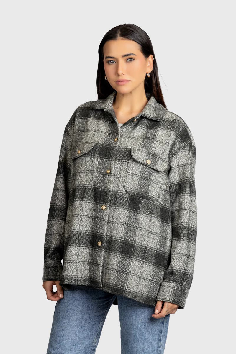 Checkered Overshirt with Flap Pockets