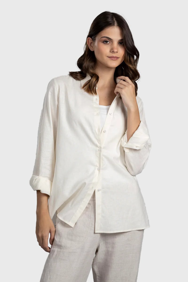 Off-White Linen Cotton Shirt