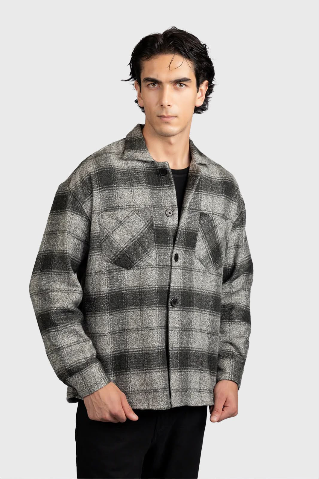 Brushed Checkered Overshirt
