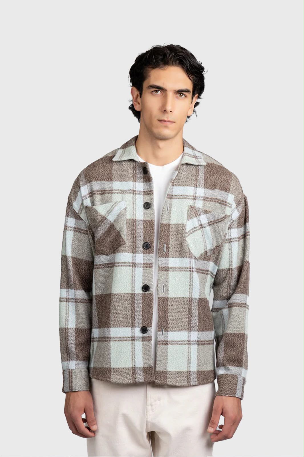 Brushed Checkered Overshirt