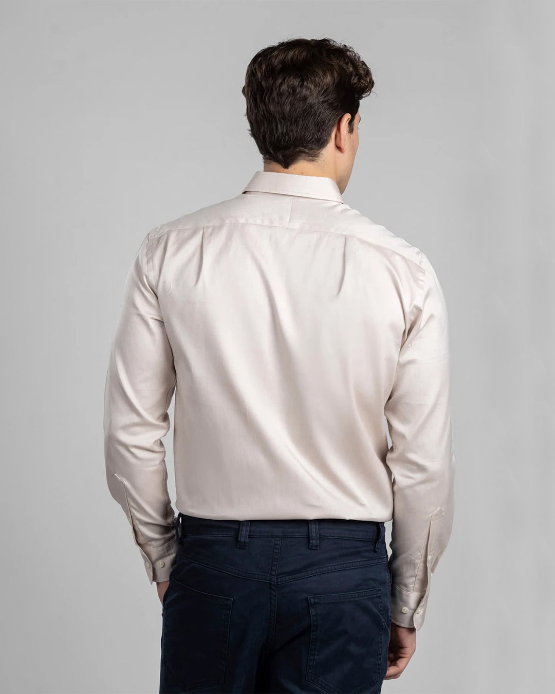 Beige Oxford Button-Down Shirt