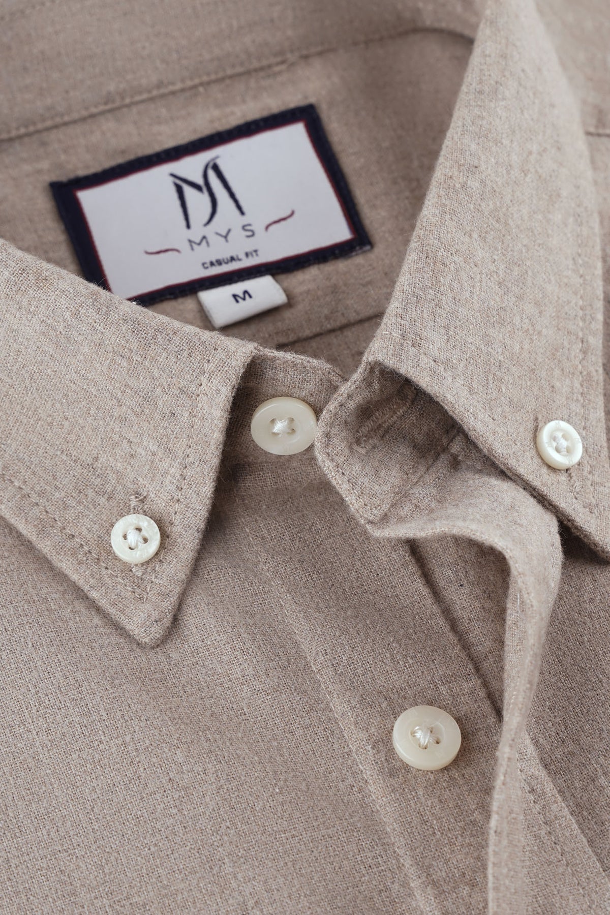 Brushed Melange Button-Down Flannel Shirt
