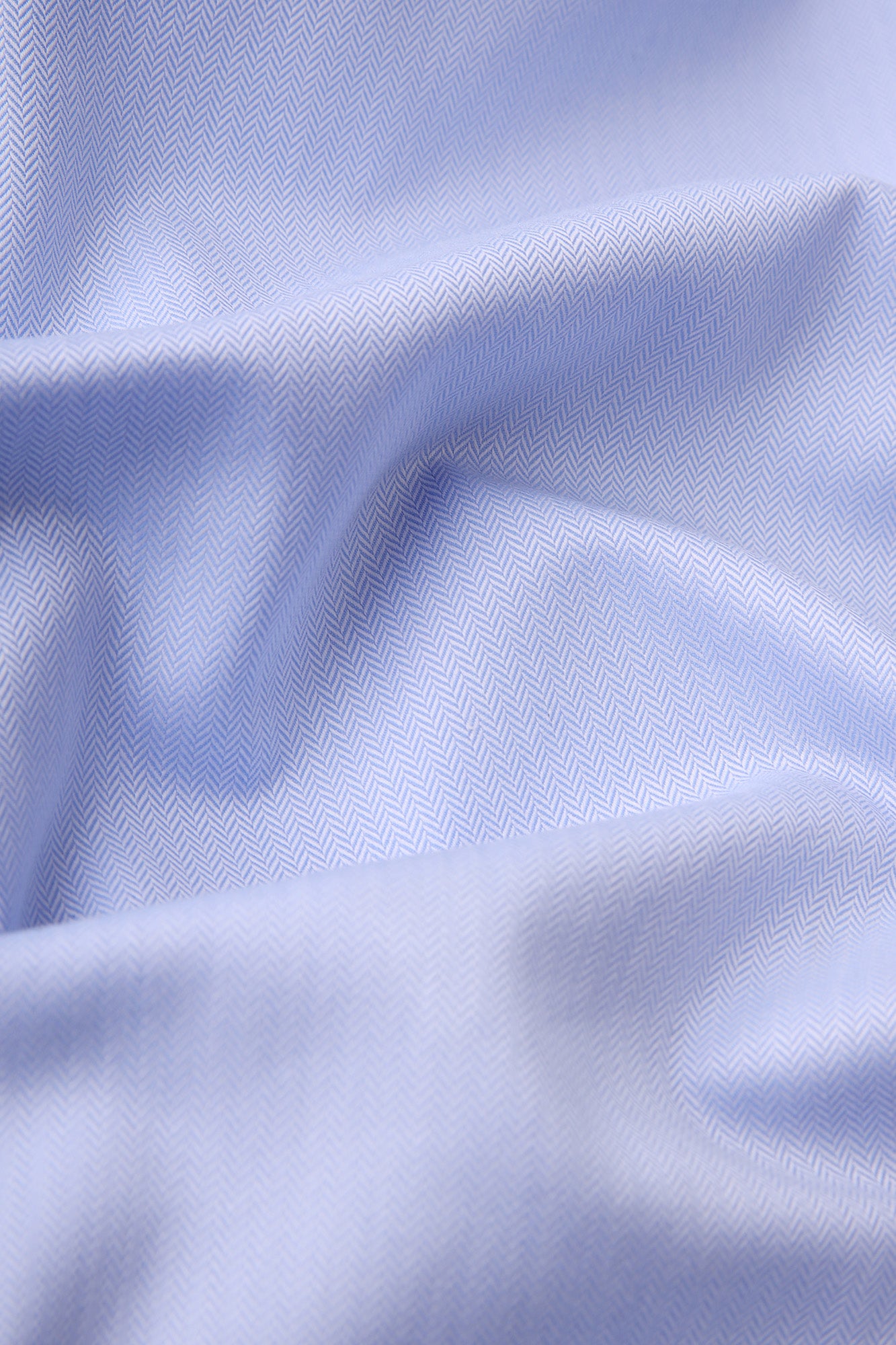 Light Blue Herringbone Double Cuff Non-Iron Shirt - Regular Fit