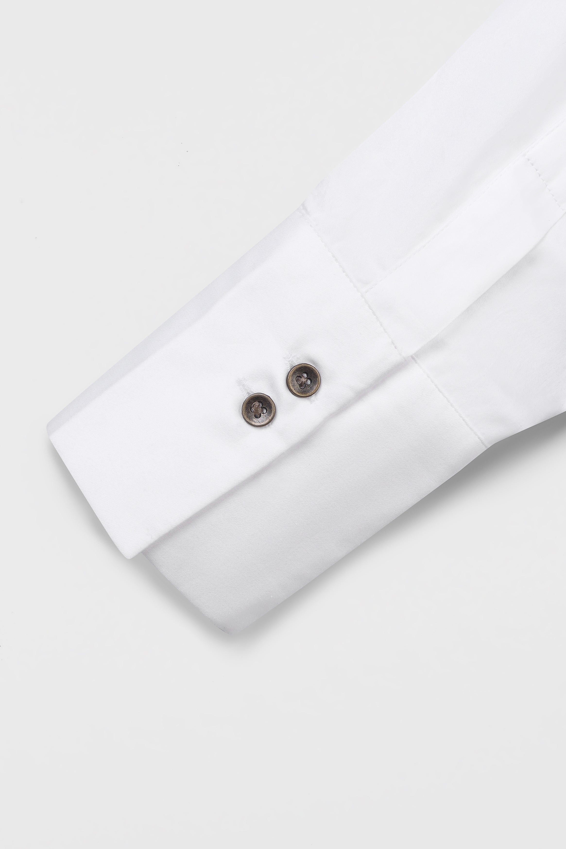 White Twill Fitted Cropped Shirt