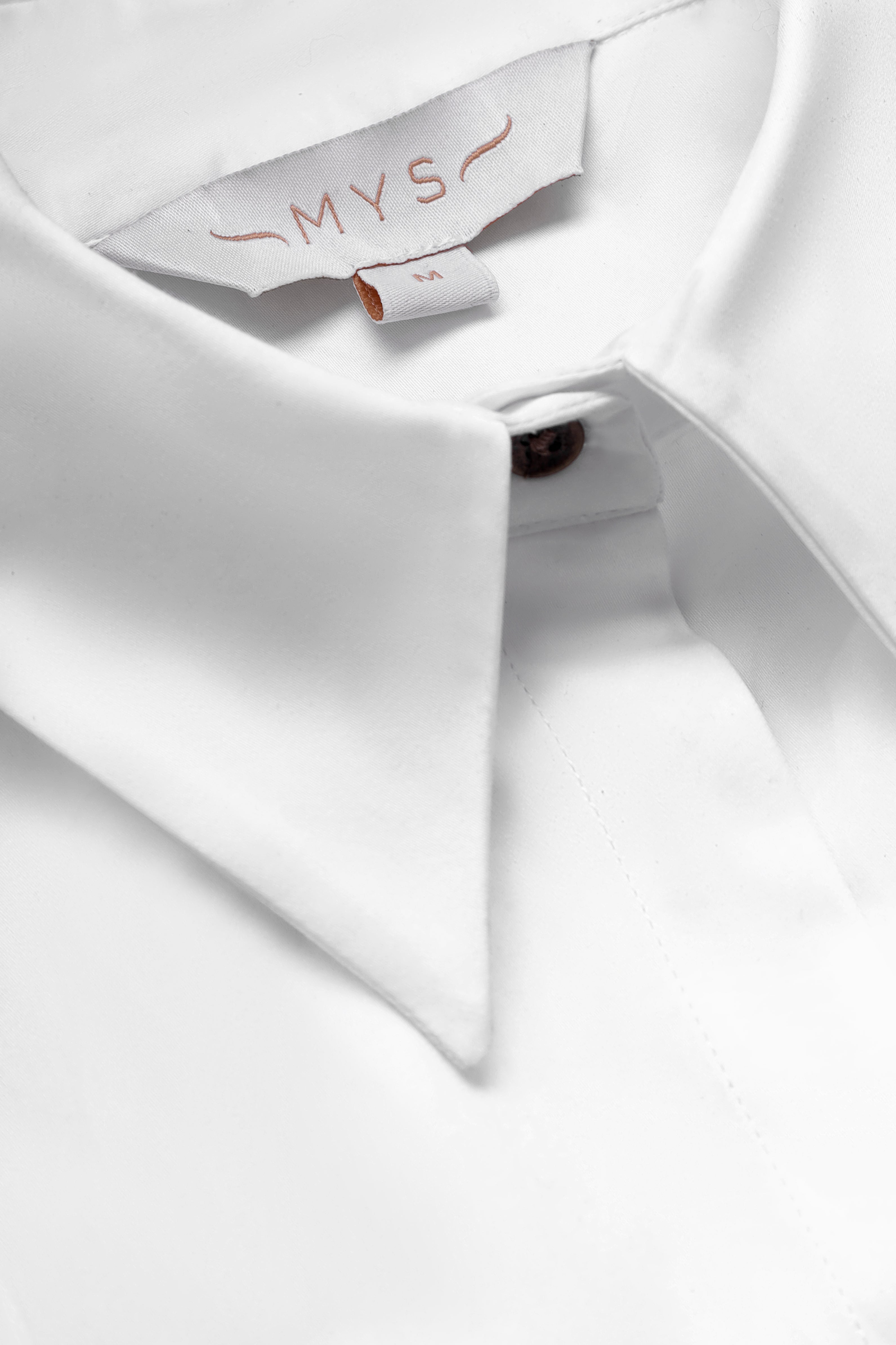 White Twill Fitted Cropped Shirt