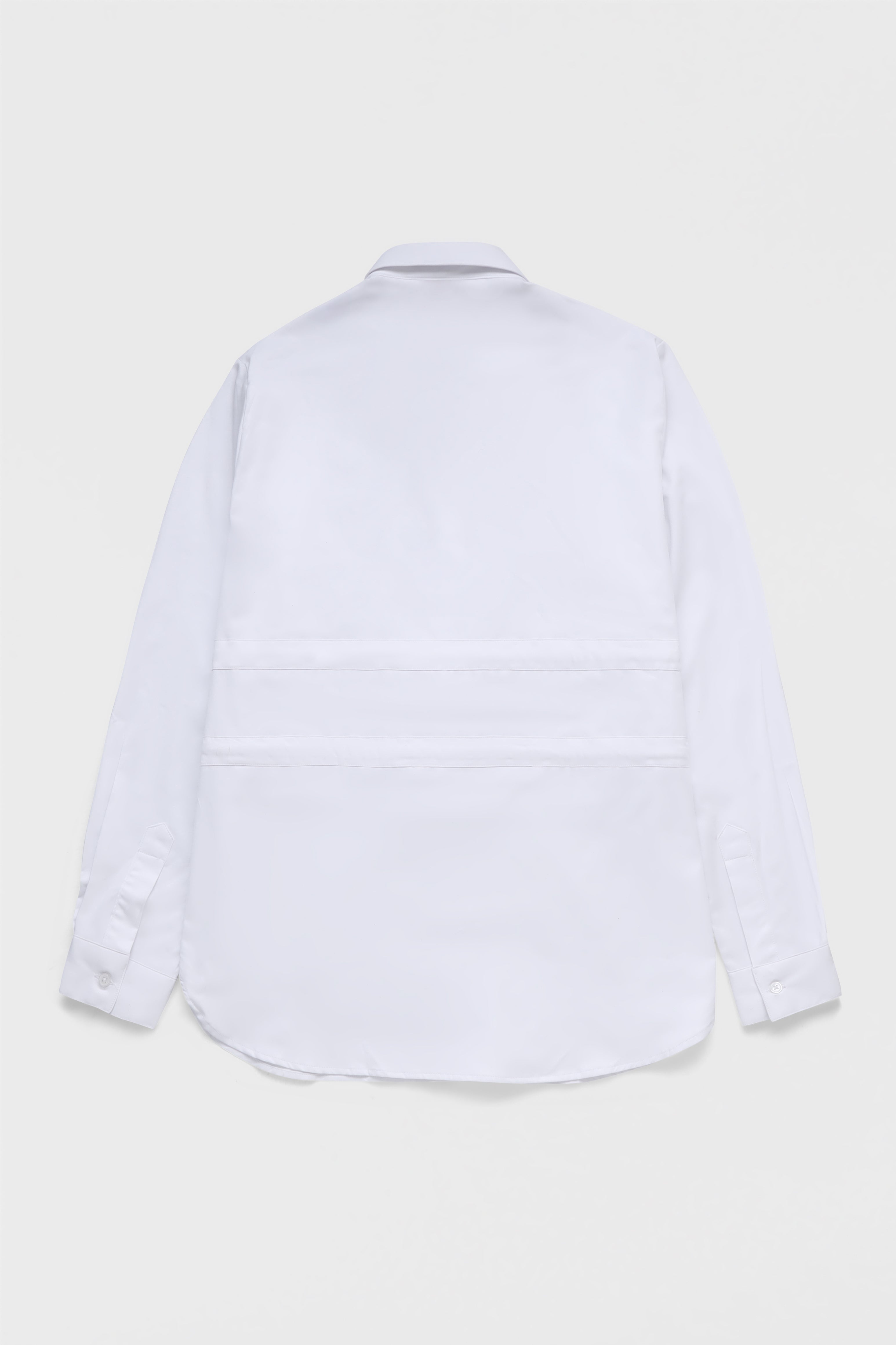 White Waist Tie Stretch Shirt