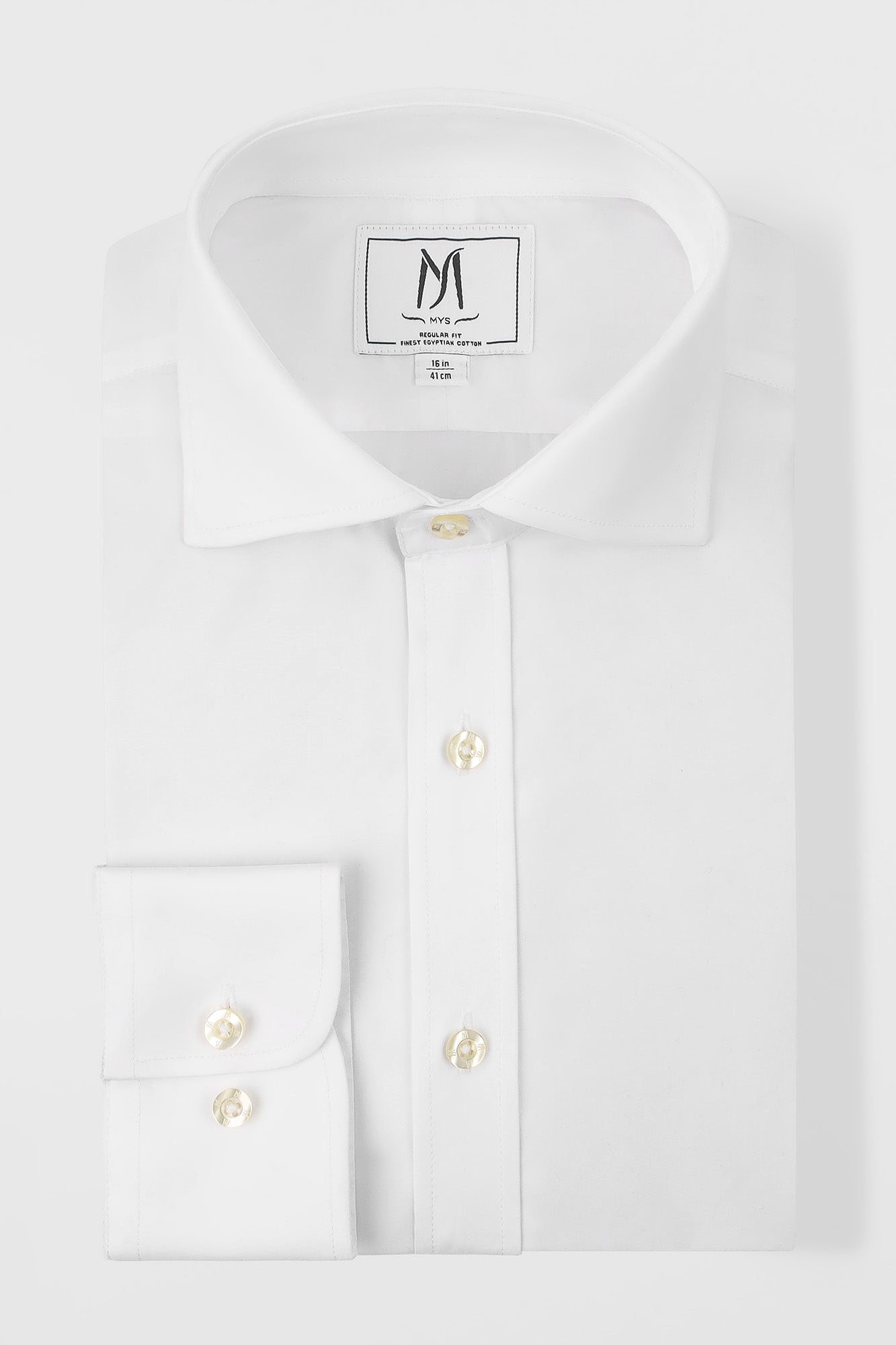 White Poplin Stretch Shirt - Regular Fit