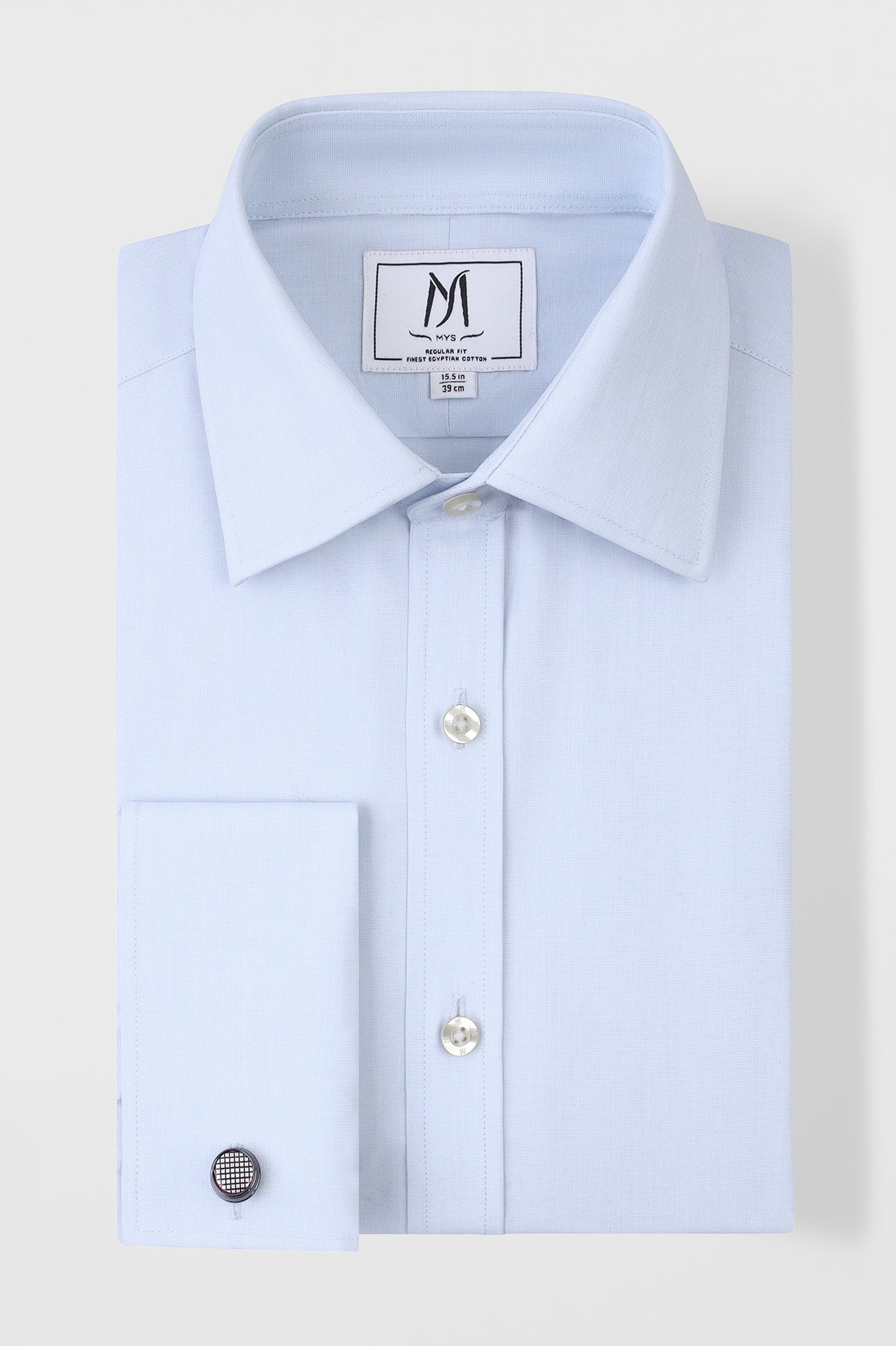Light Blue Filafil Double Cuff Shirt - Regular Fit