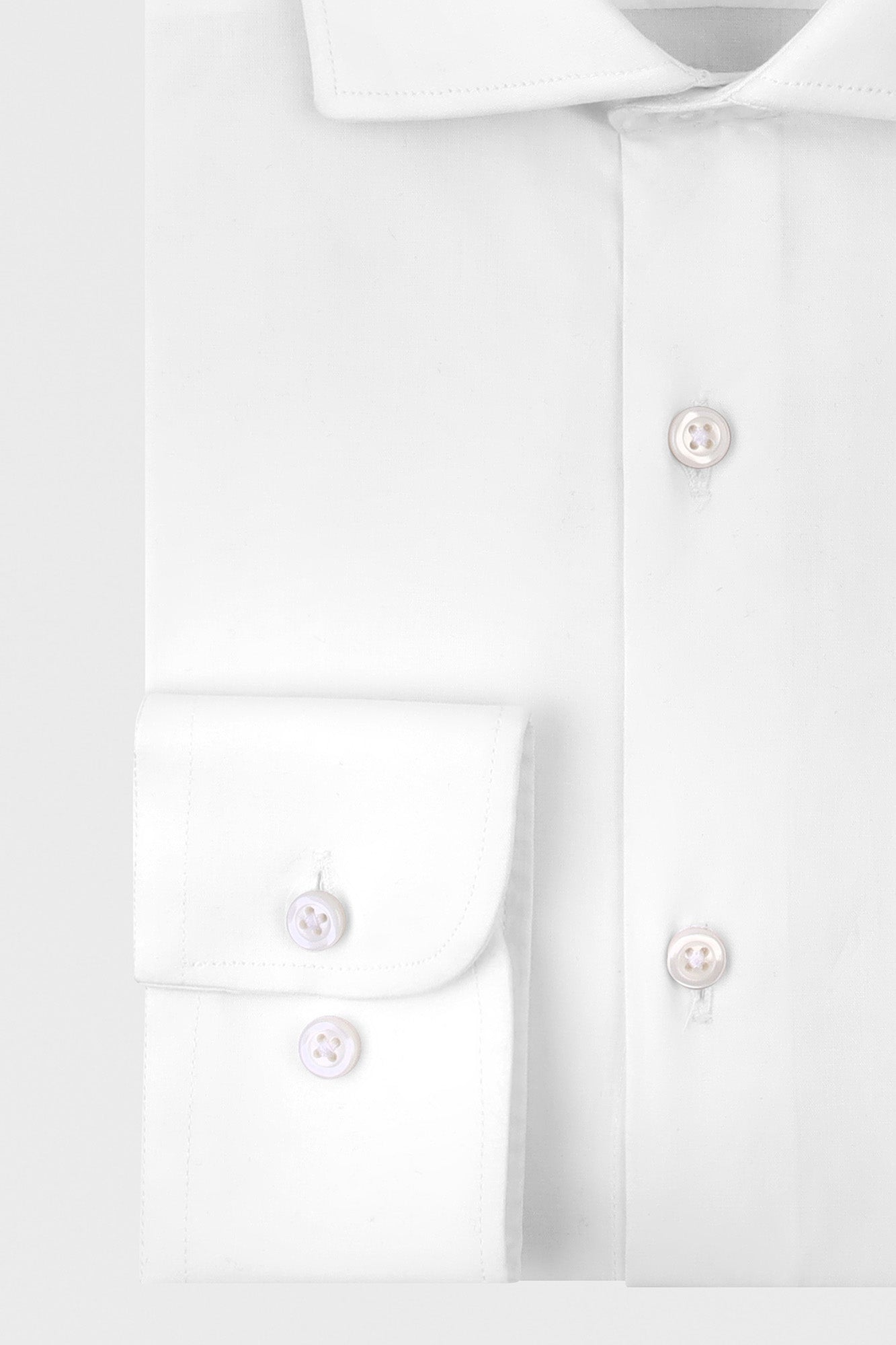 White Poplin Stretch Shirt - Regular Fit