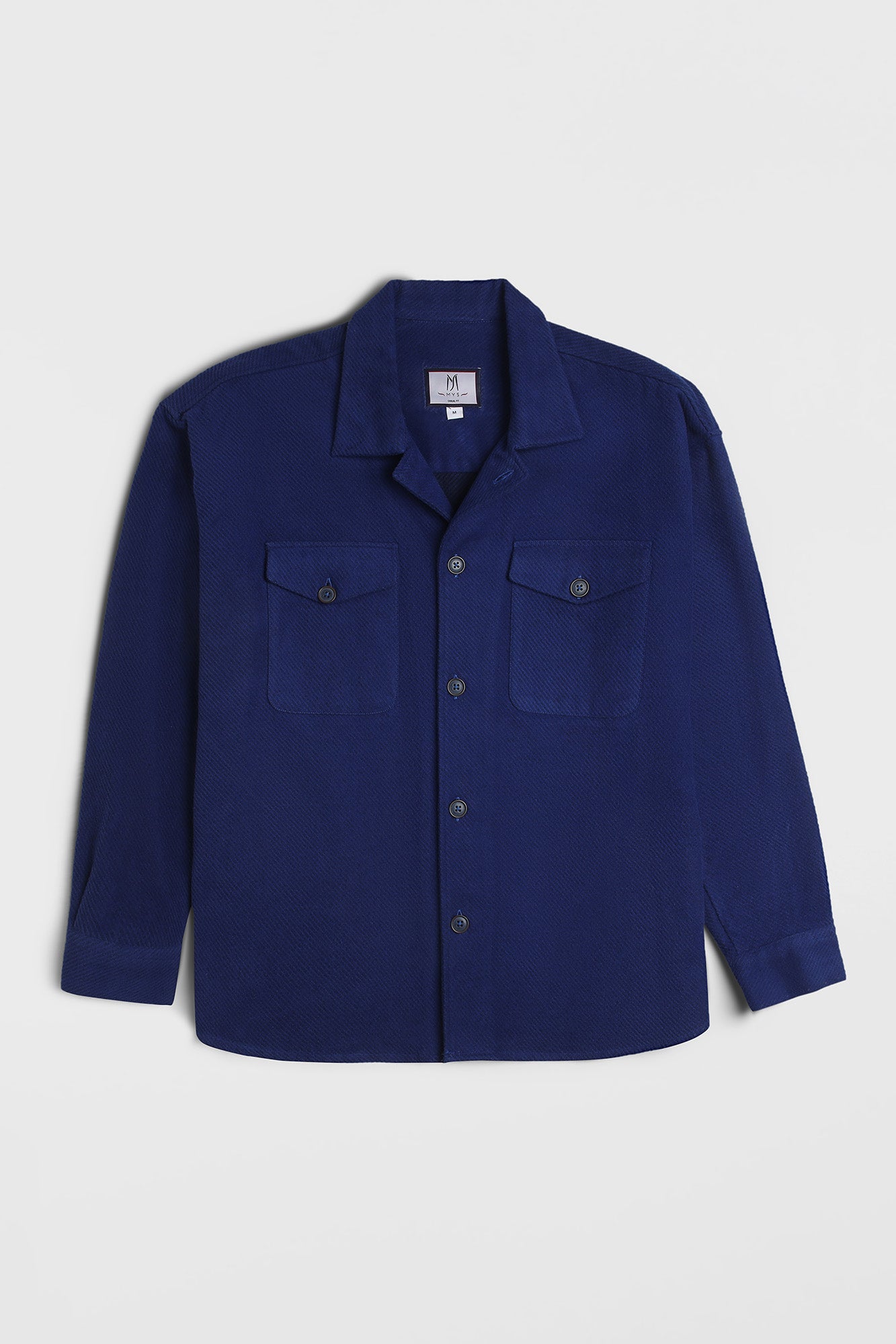 Navy Brushed Twill Overshirt