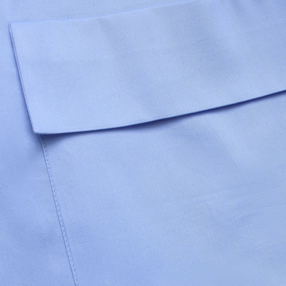 Light Blue Twill Shirt with Flap Pockets