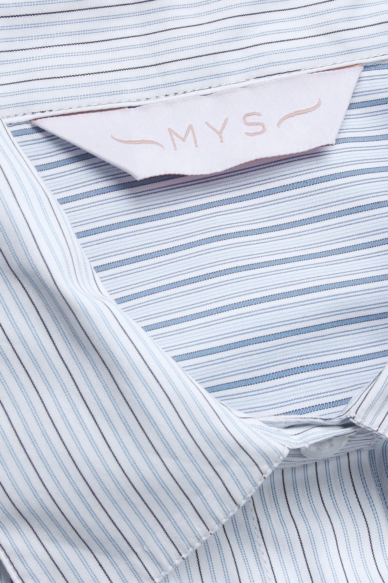 White Striped Patch-Work Shirt with Flap Pockets