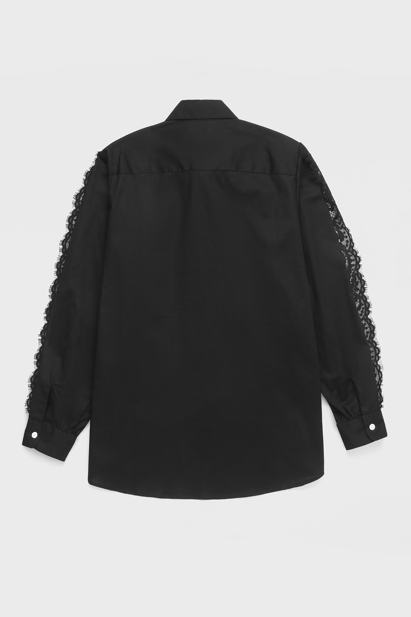 Black Poplin Lace Shirt