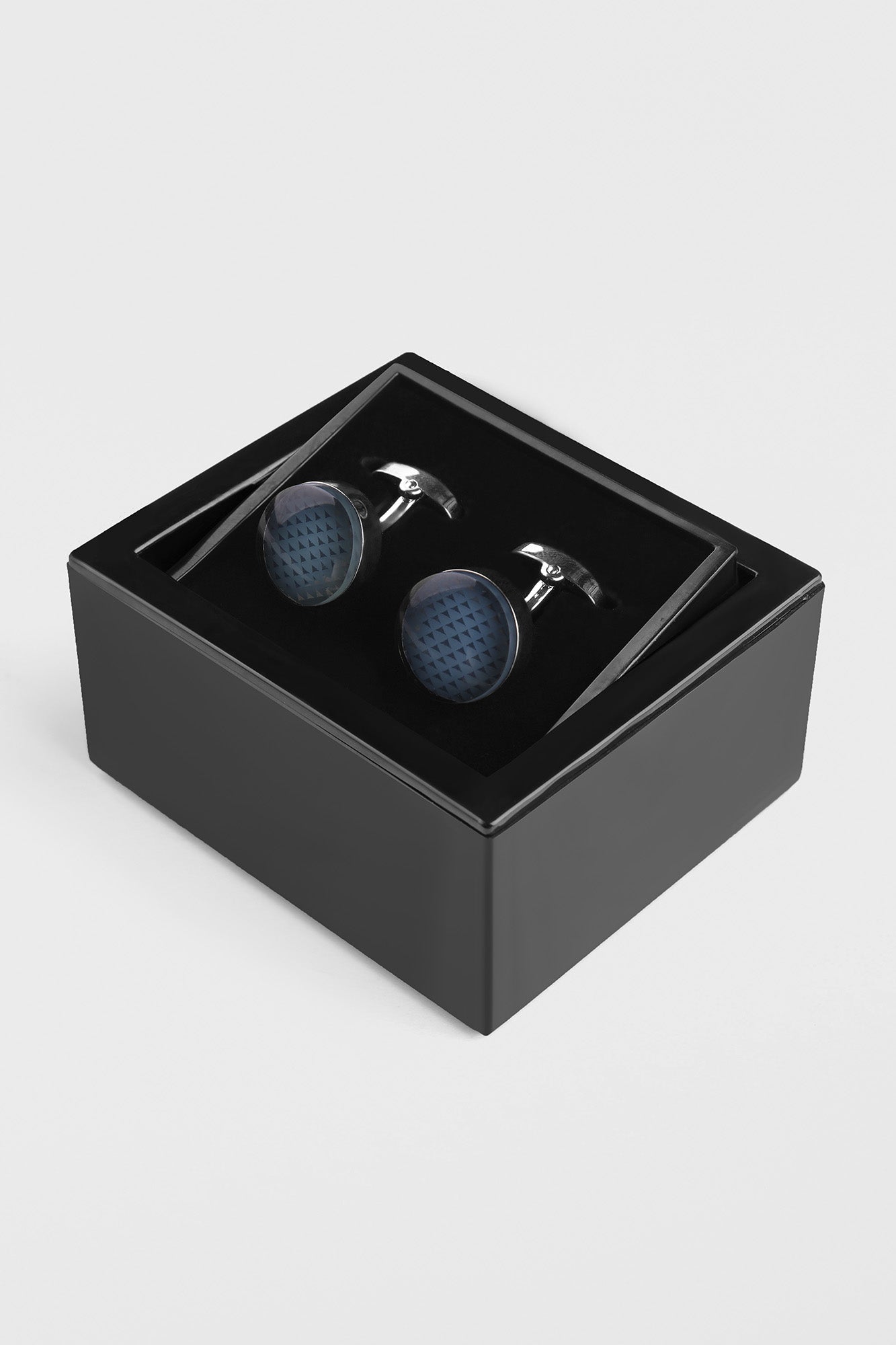 Blue Enamel Round Cufflinks