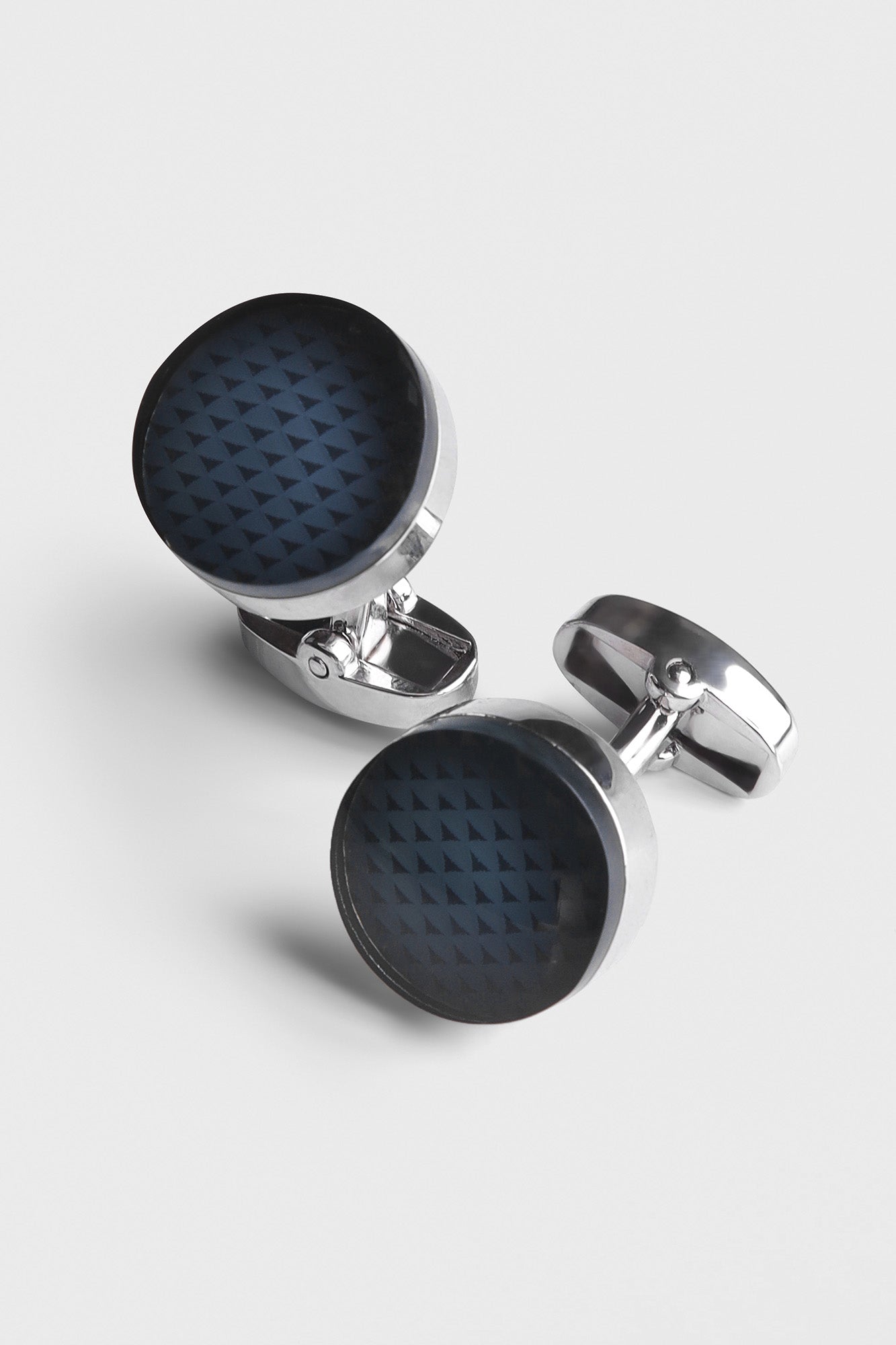 Blue Enamel Round Cufflinks