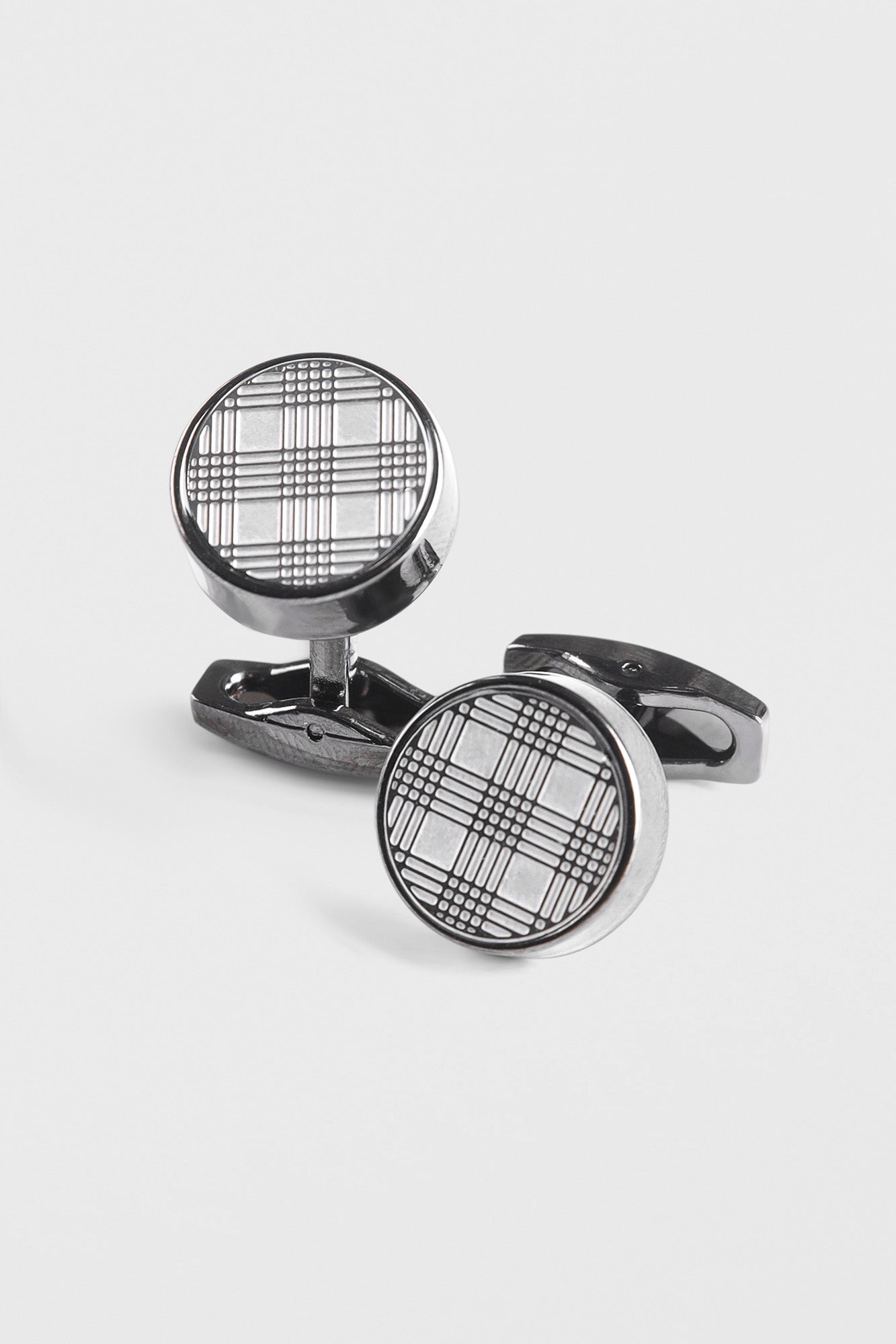 Silver Tone Round Cufflinks