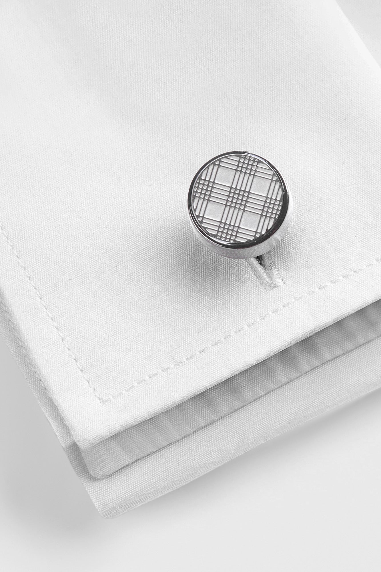 Silver Tone Round Cufflinks