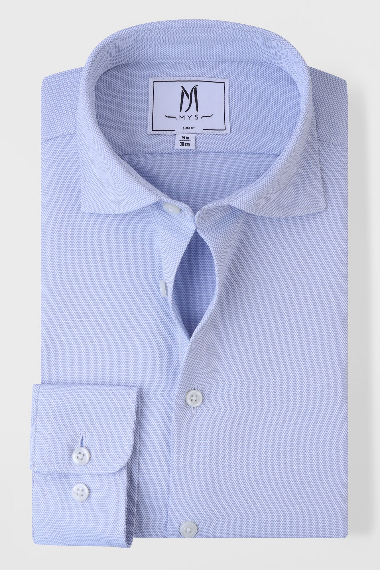 Light Blue Dobby Shirt - Slim Fit