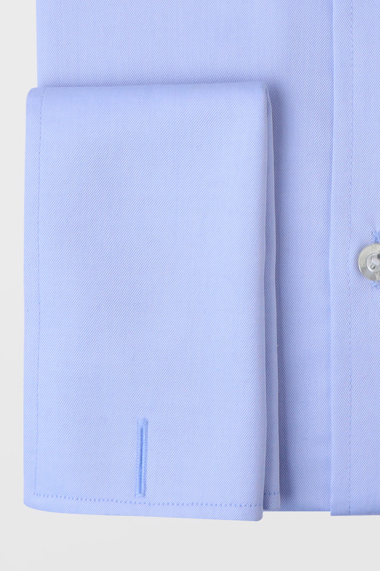Light Blue Twill Double Cuff Non-Iron Shirt - Regular Fit