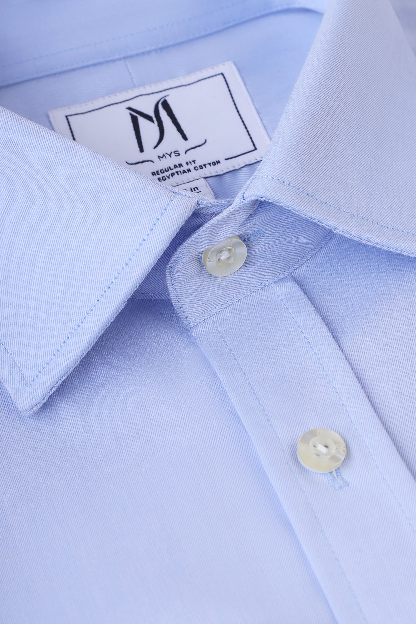 Light Blue Twill Double Cuff Non-Iron Shirt - Regular Fit