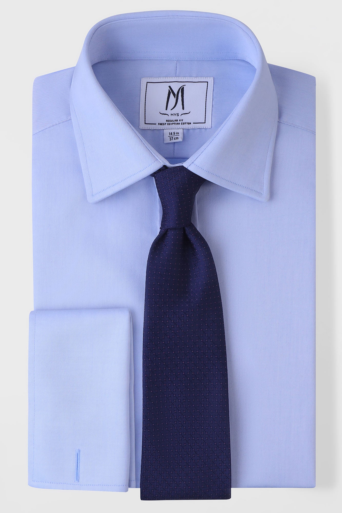 Light Blue Twill Double Cuff Non-Iron Shirt - Regular Fit