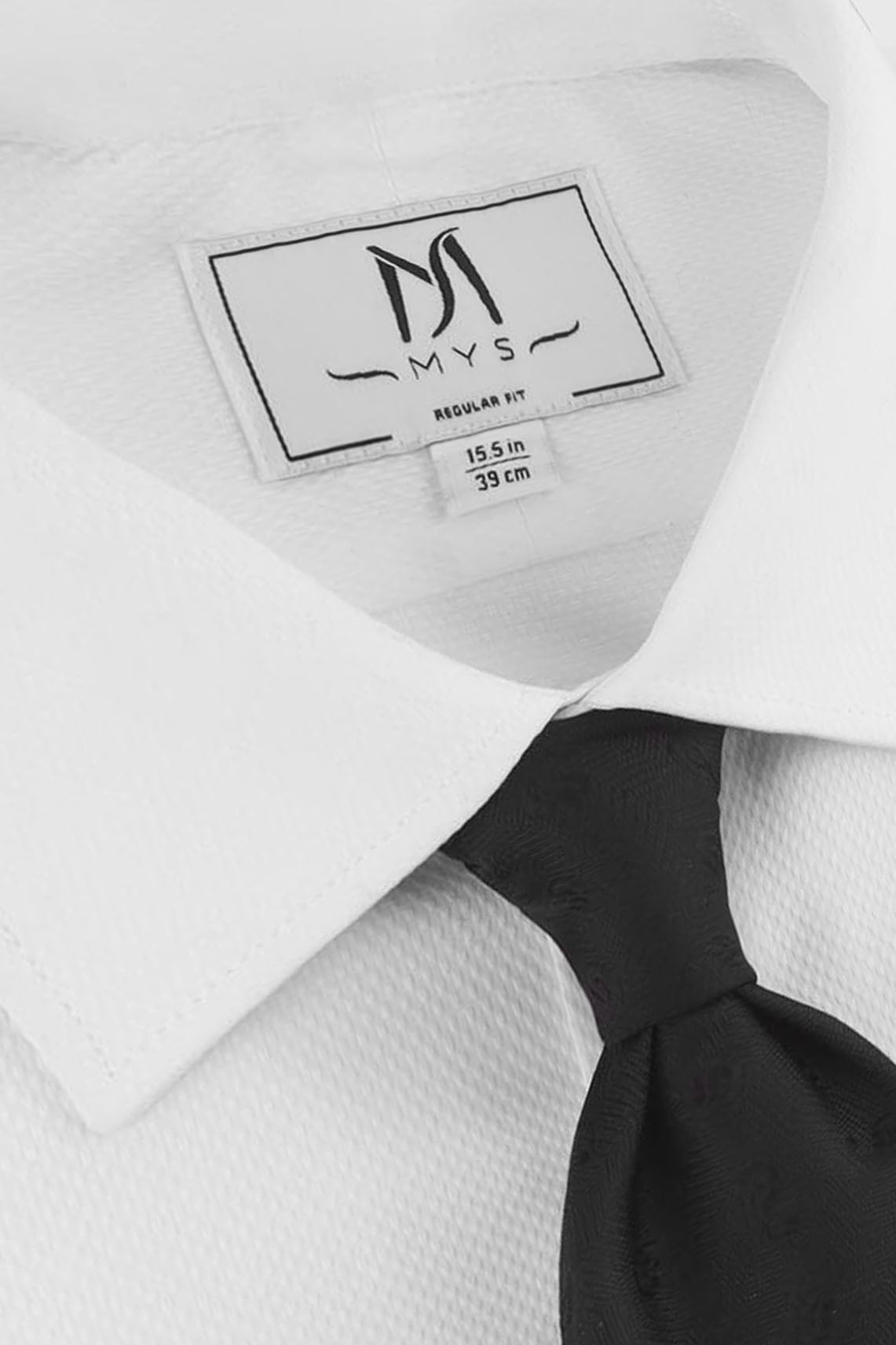 White Dobby Tuxedo Shirt - Regular Fit