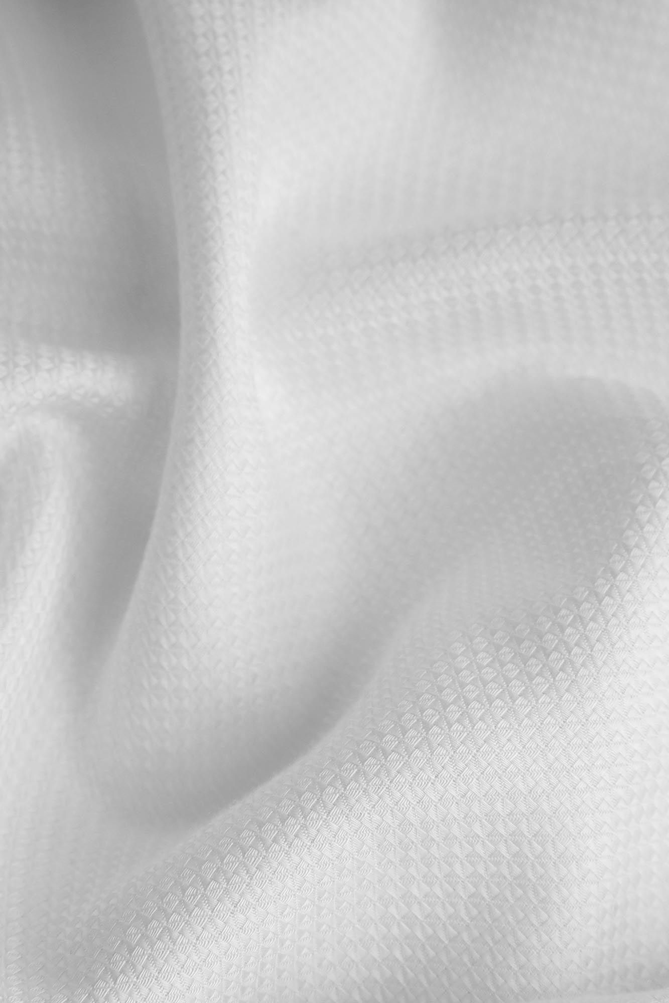 White Dobby Double Cuff Shirt - Regular Fit