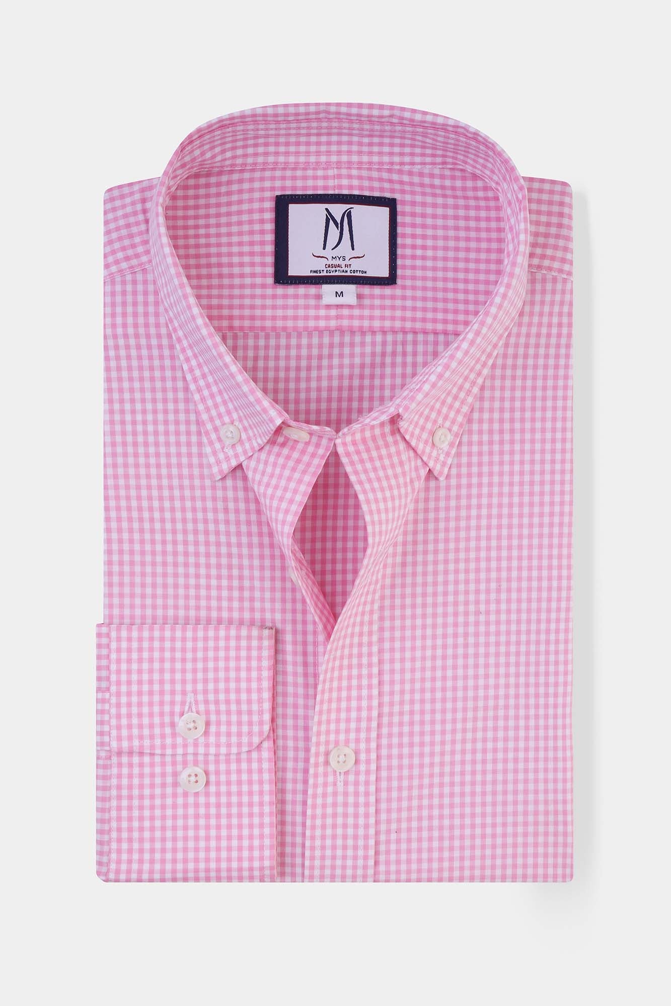 Pink Checkered Poplin Shirt