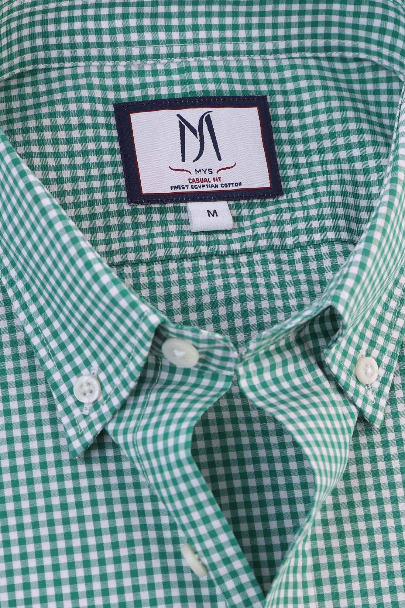 Green Checkered Poplin Shirt