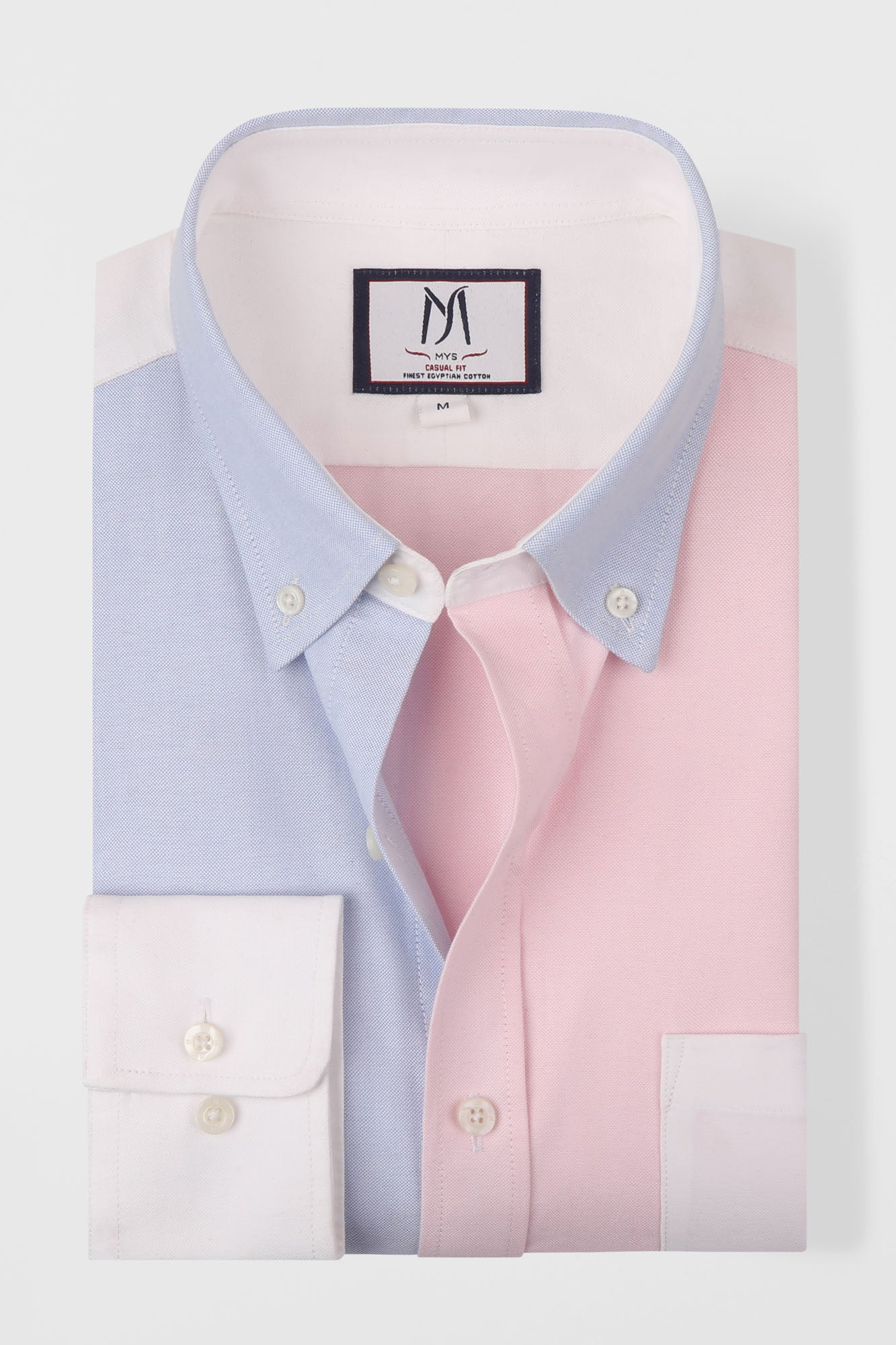 Oxford Patch-Work Button-Down Shirt