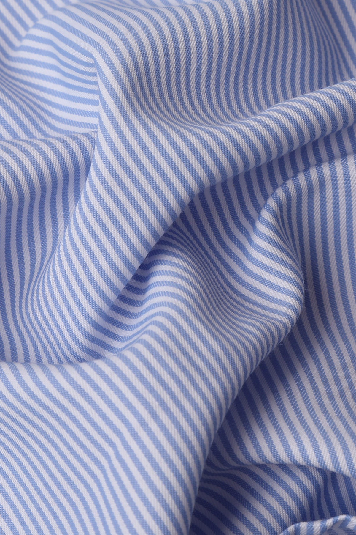 Light Blue Striped Twill Shirt - Slim Fit
