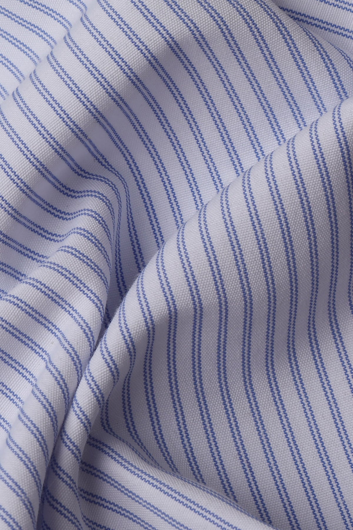 Blue Striped Poplin Shirt - Slim Fit