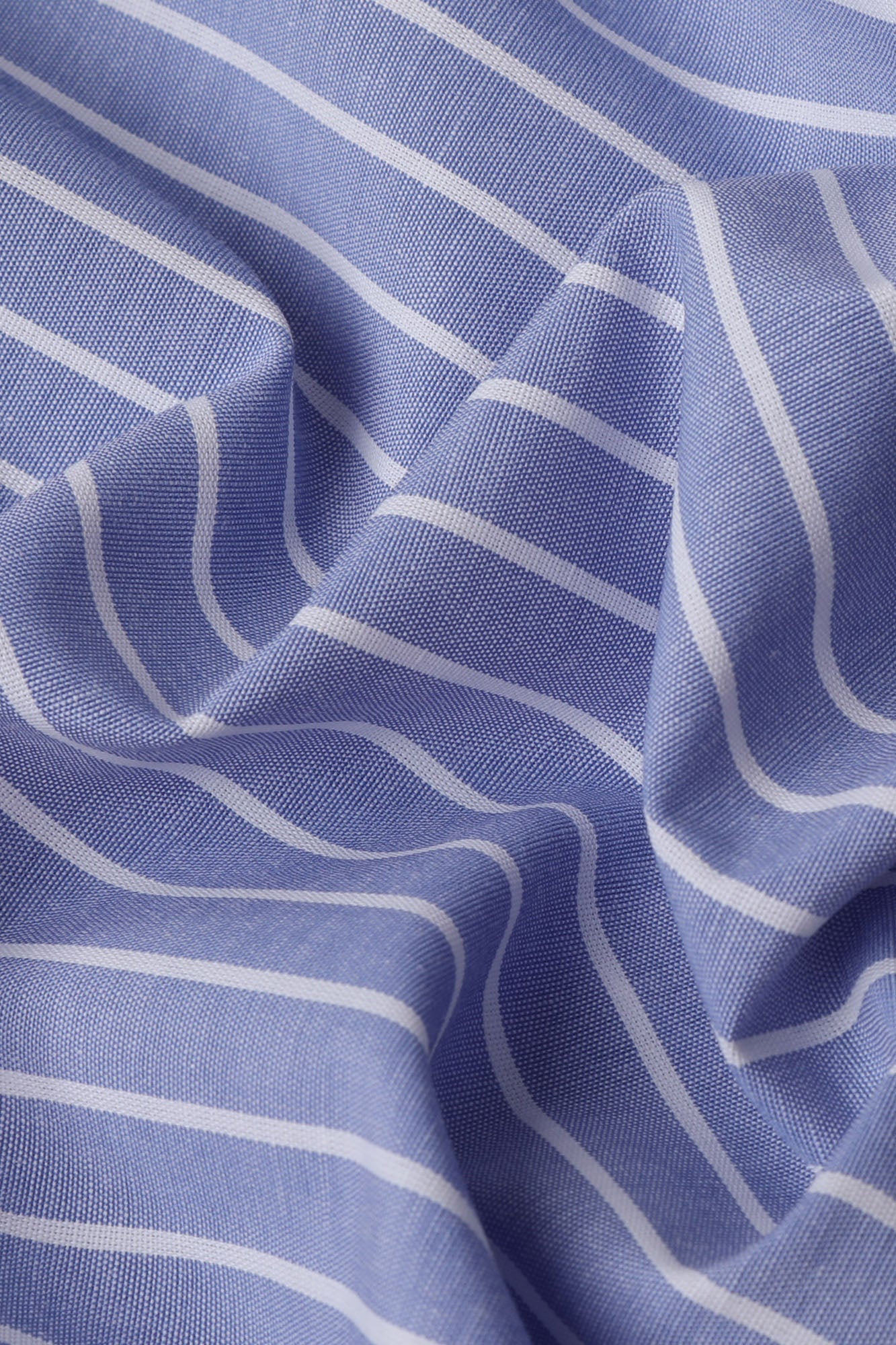 Light Blue Striped Poplin Shirt - Slim Fit
