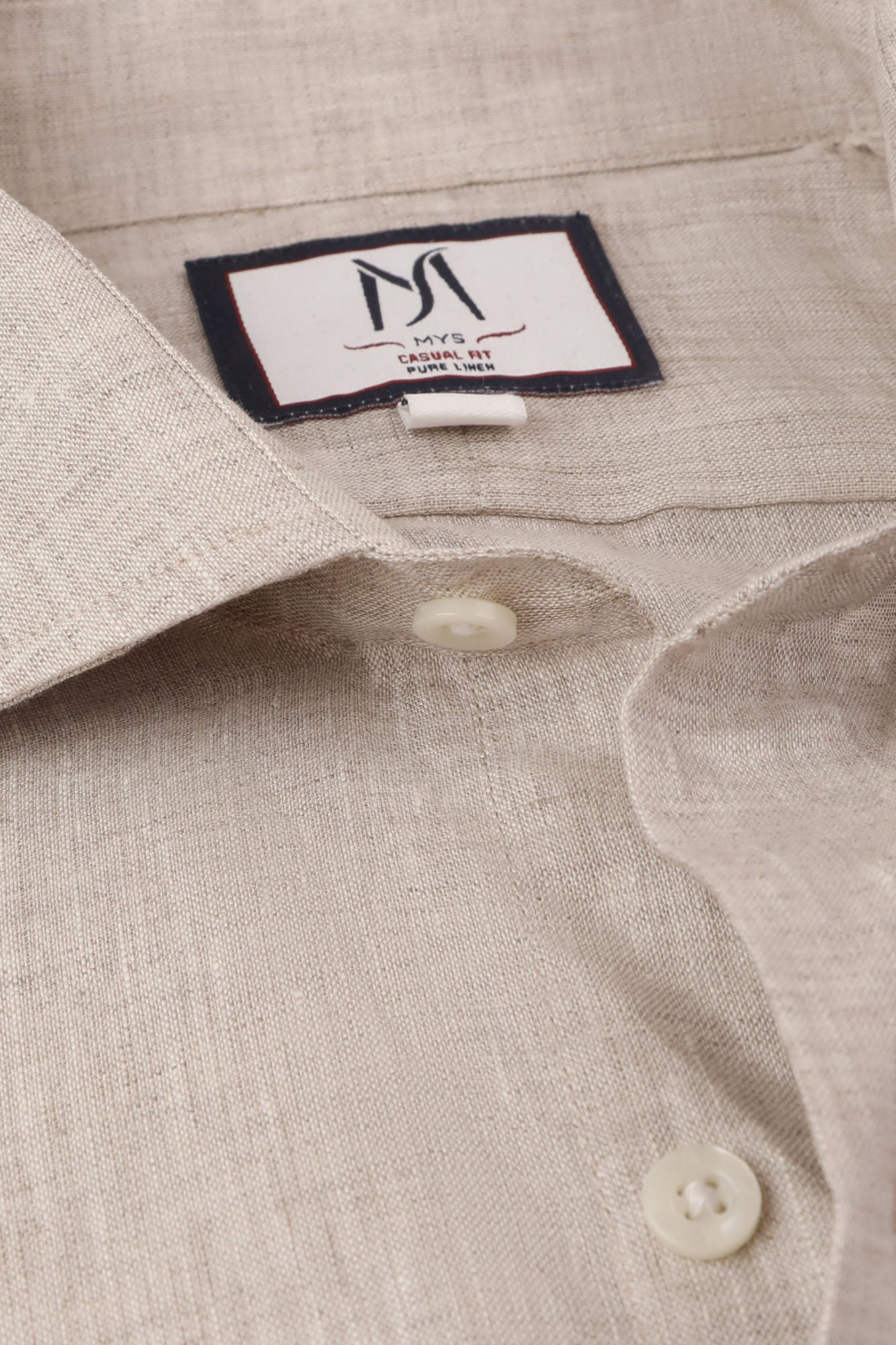 Beige Linen Cutaway Shirt