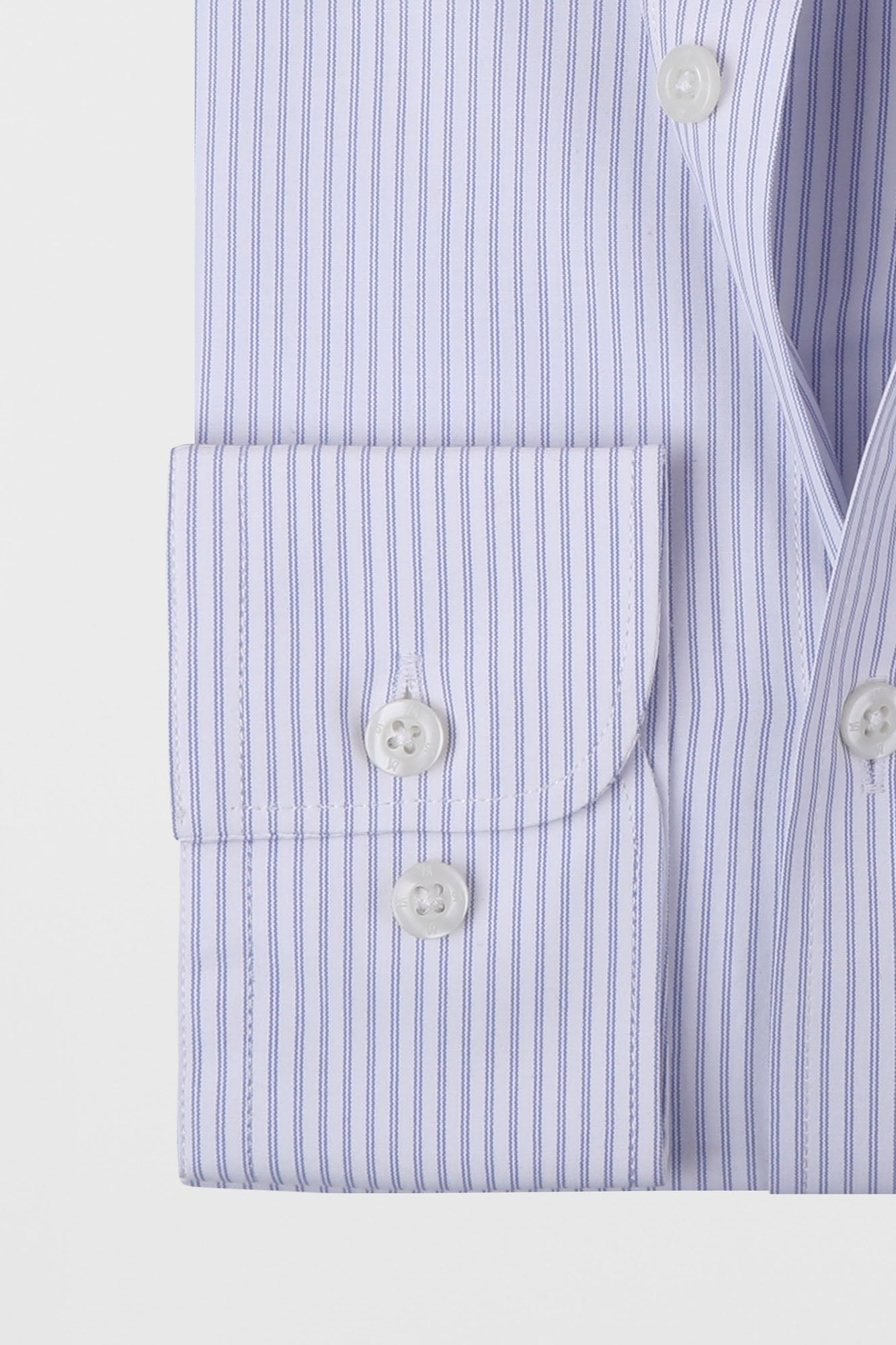Blue Striped Poplin Shirt - Regular Fit