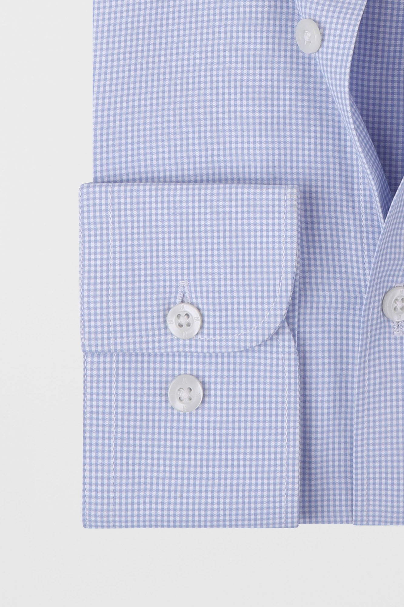 Light Blue Micro-Check Shirt - Regular Fit