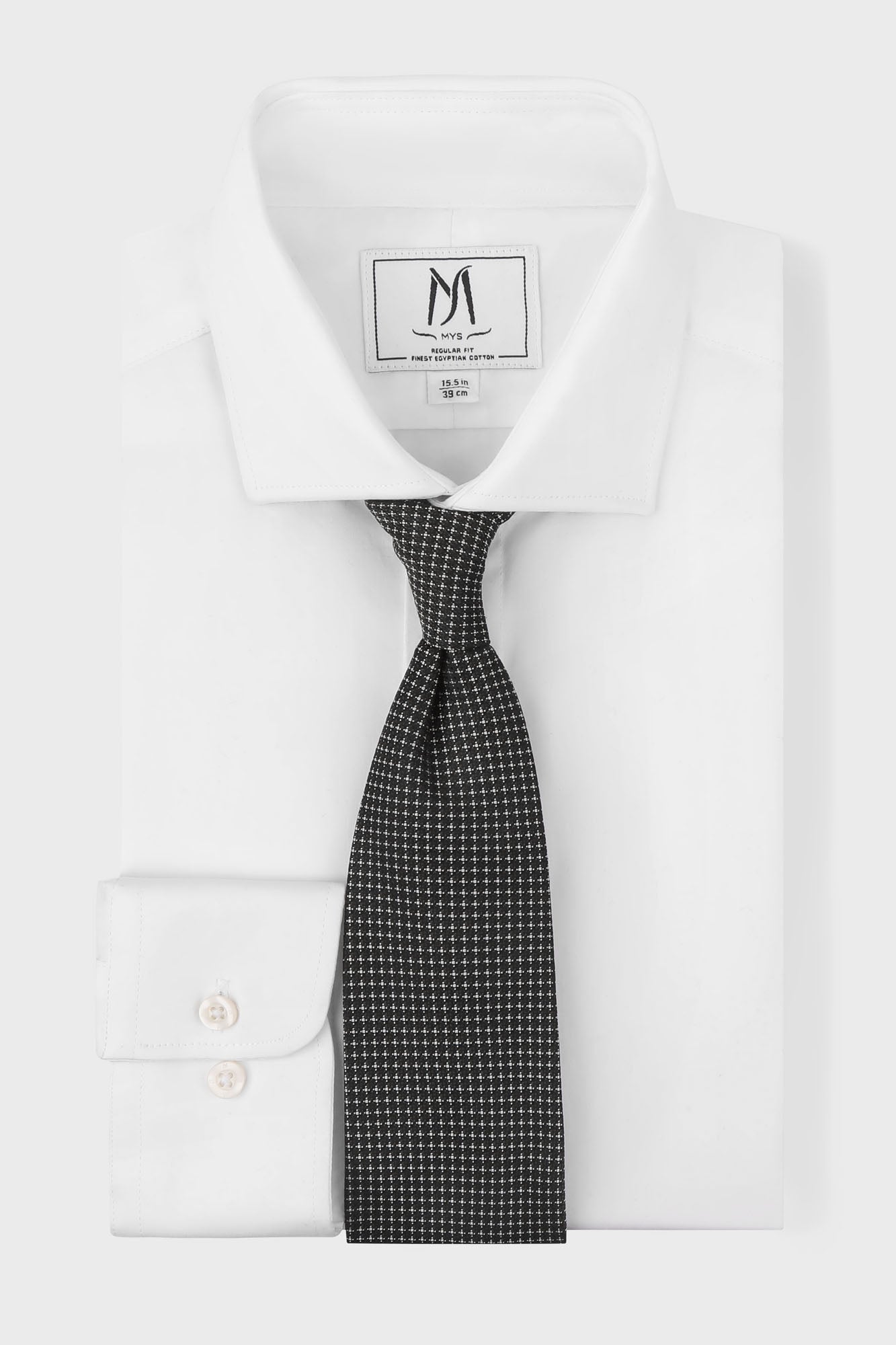 White Twill Hidden Placket Shirt - Regular Fit