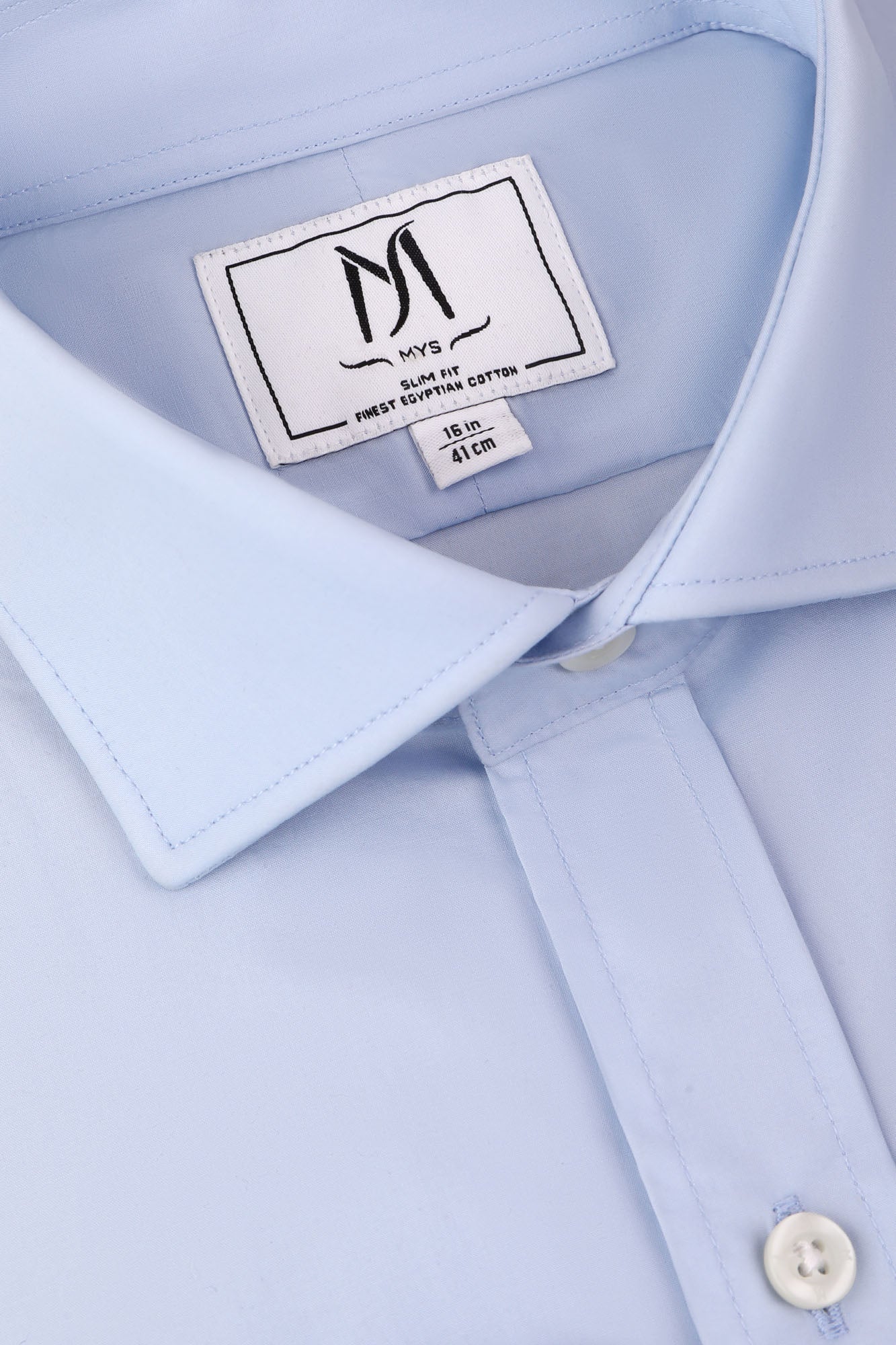 Light Blue Poplin Double Cuff Shirt - Slim Fit