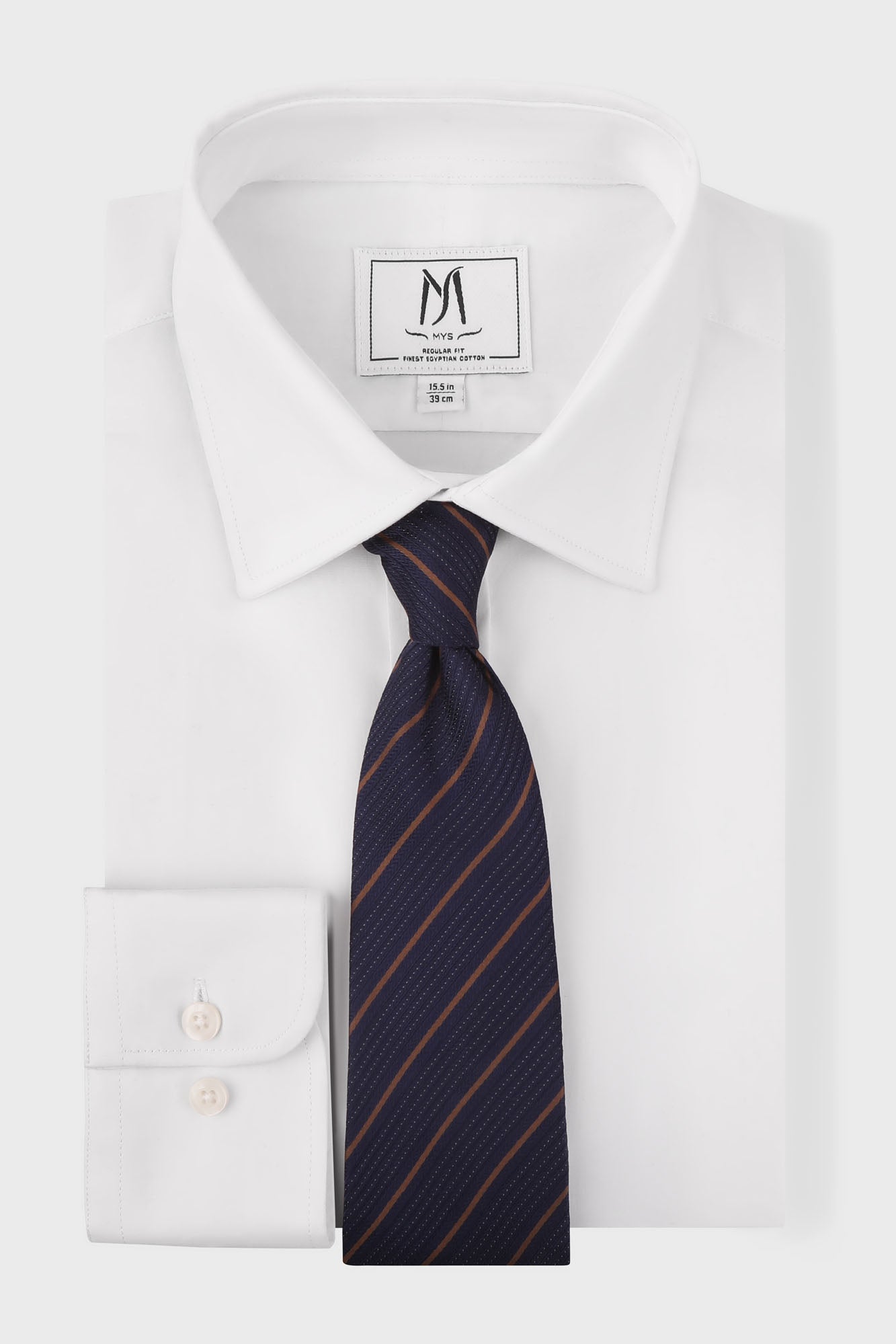 White Poplin Stretch Shirt - Regular Fit