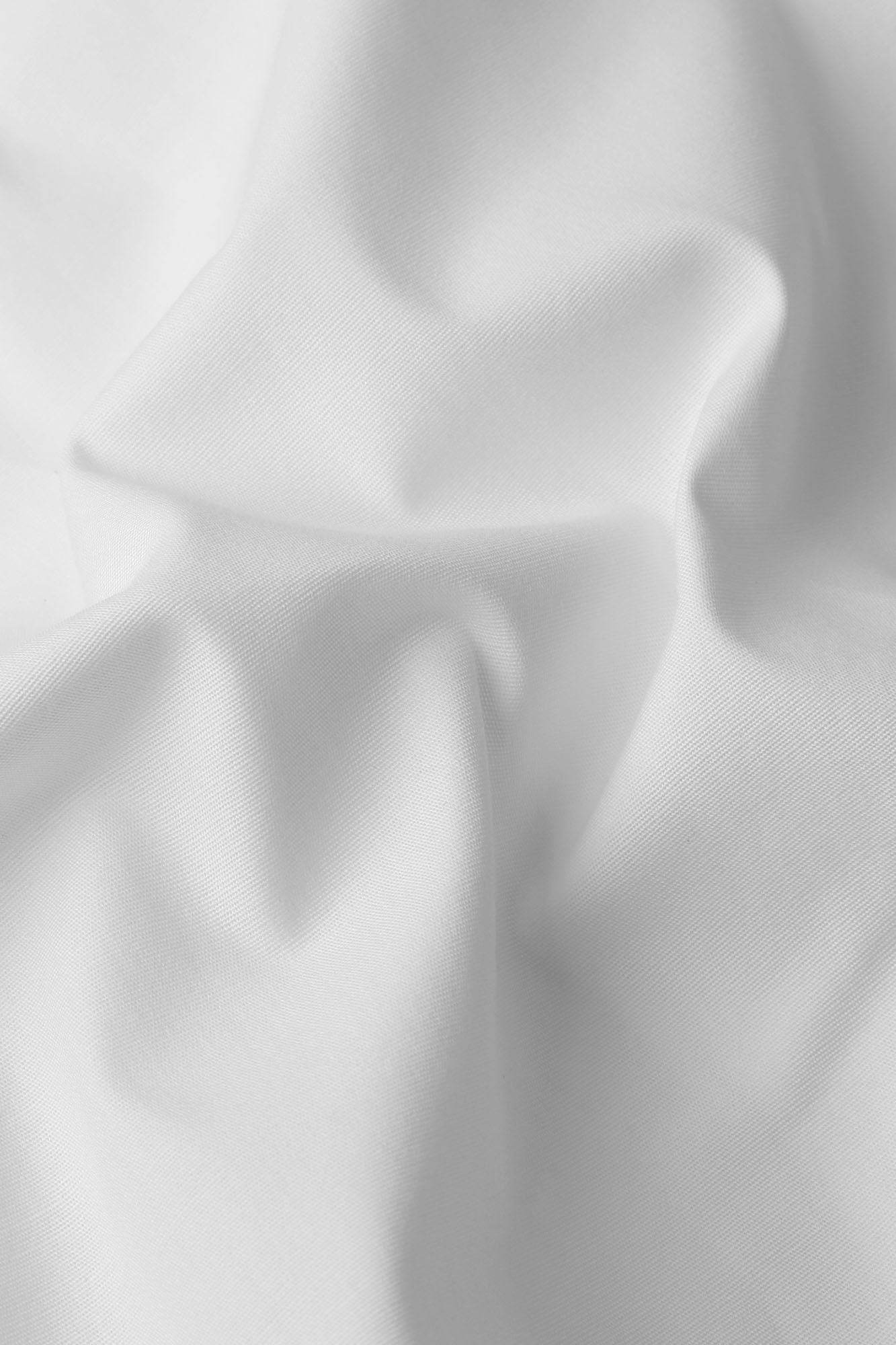 White Poplin Stretch Double Cuff Shirt - Slim Fit